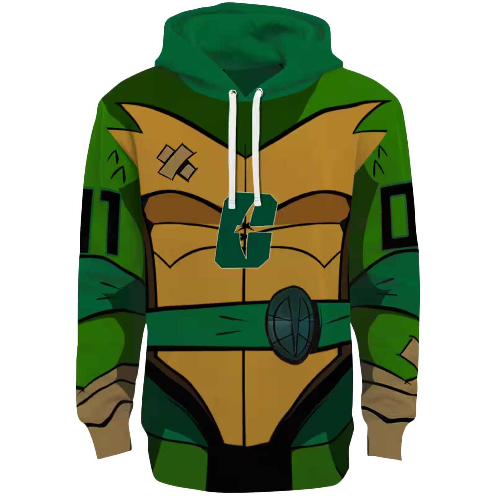 Customized Charlotte 49ers Superhero Armor Green Hoodie