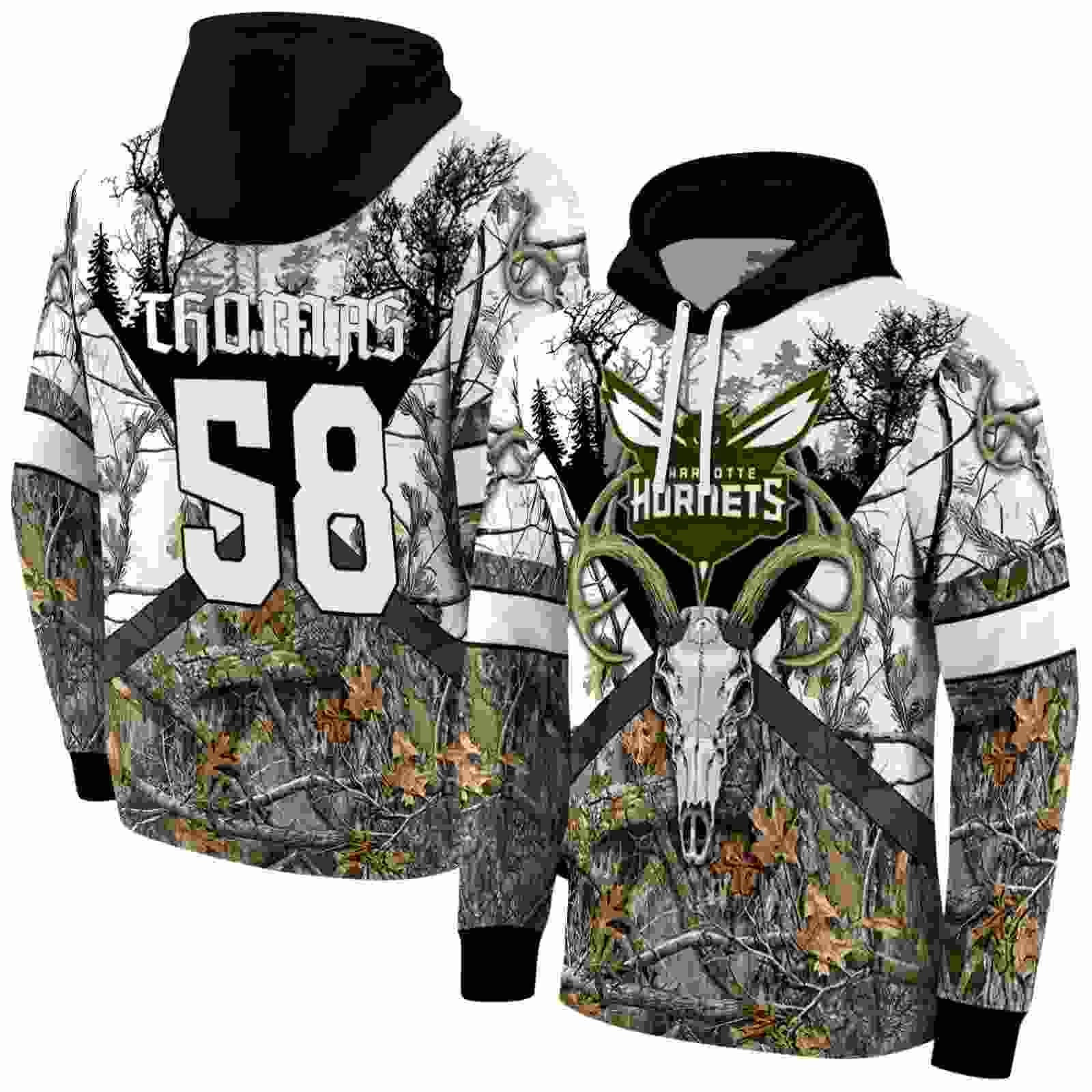 customized charlotte hornets forest silhouette hoodie fashion forward