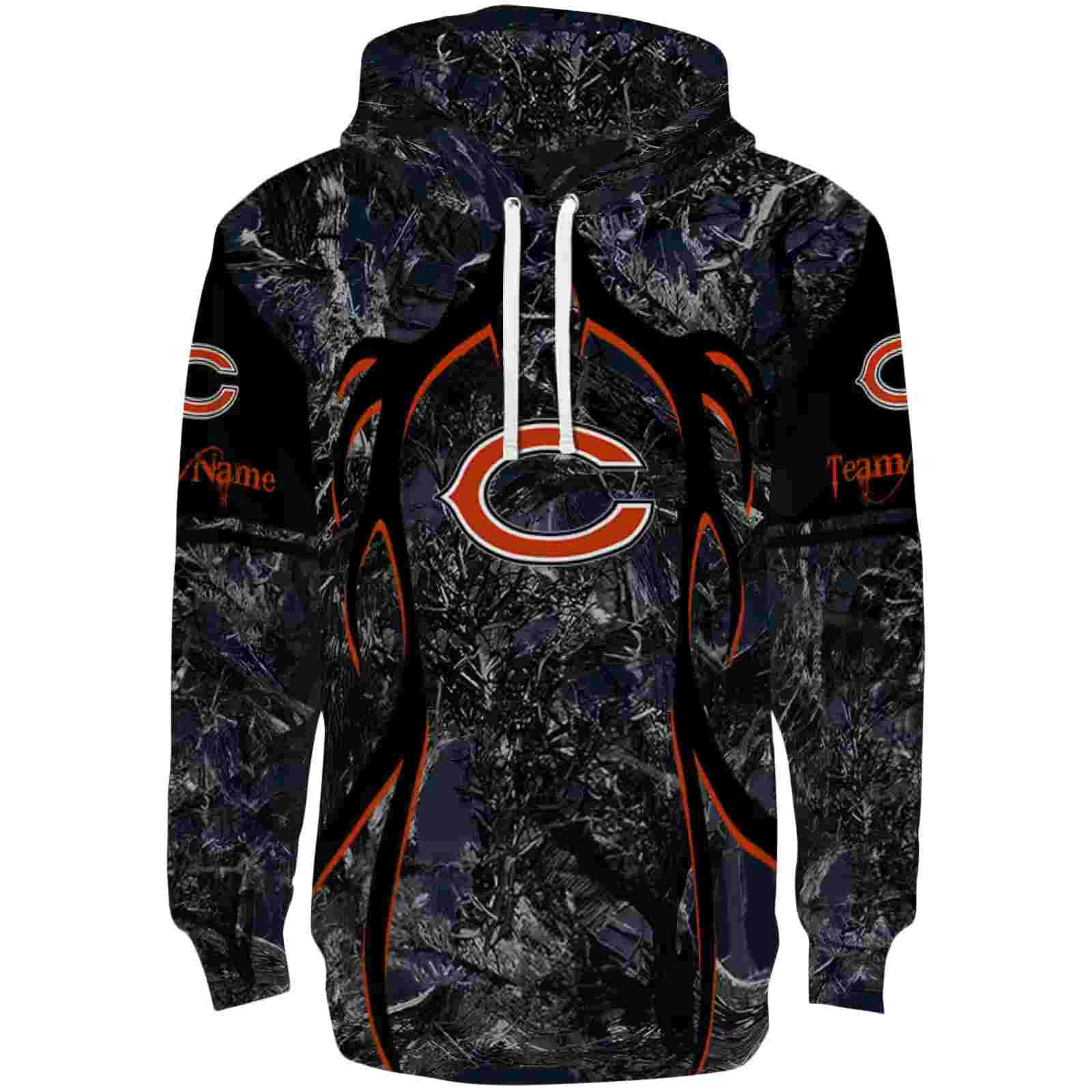 Customized Chicago Bears Hunting Theme Blue Black Hoodie