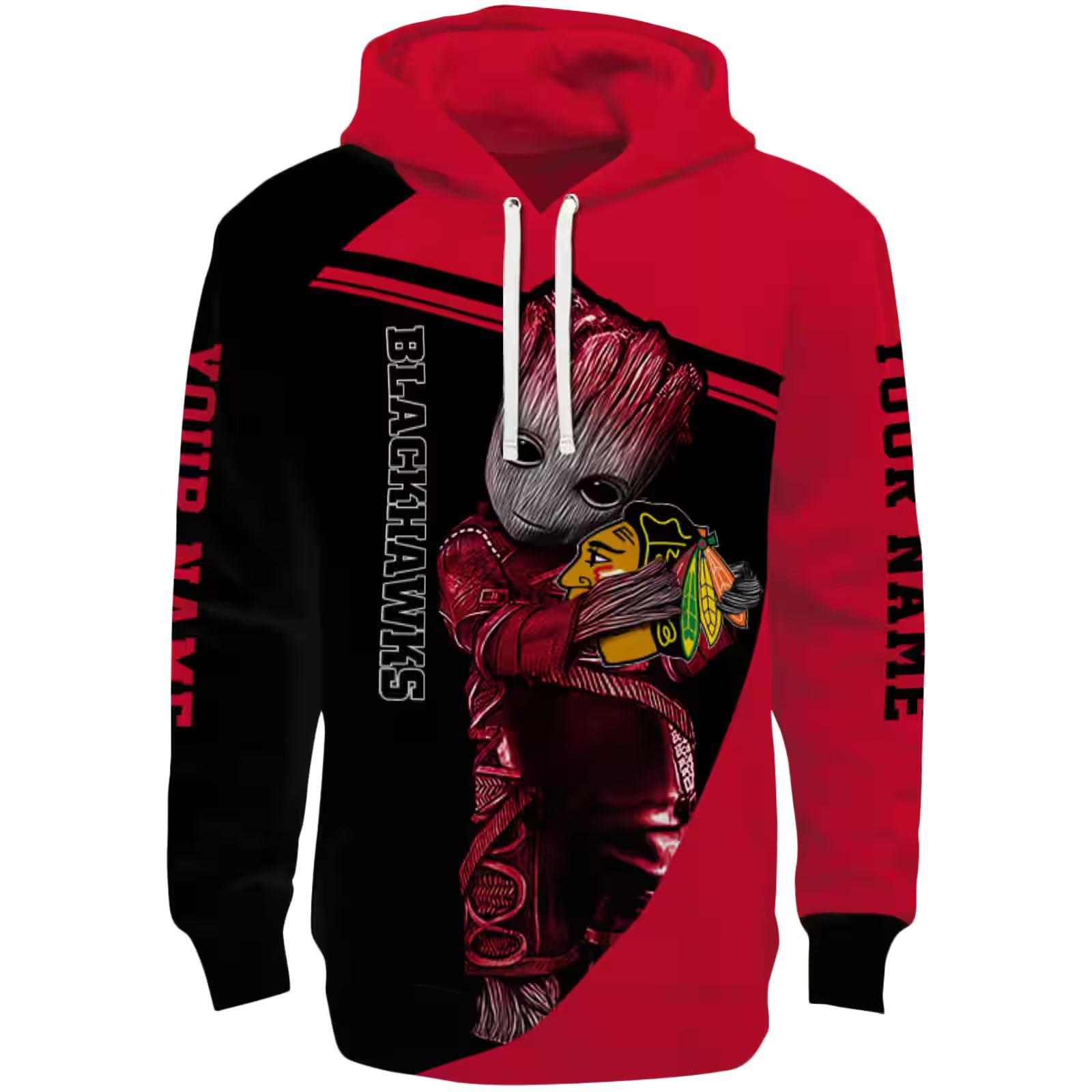 Customized Chicago Blackhawks Groot Red Hoodie