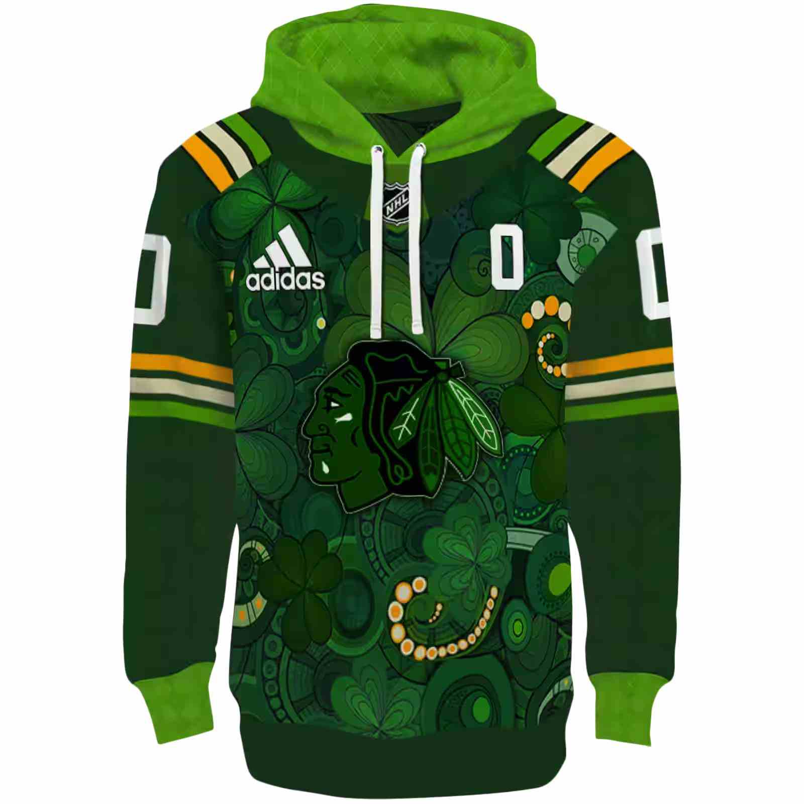 Customized Chicago Blackhawks Shamrock Theme Green Hoodie