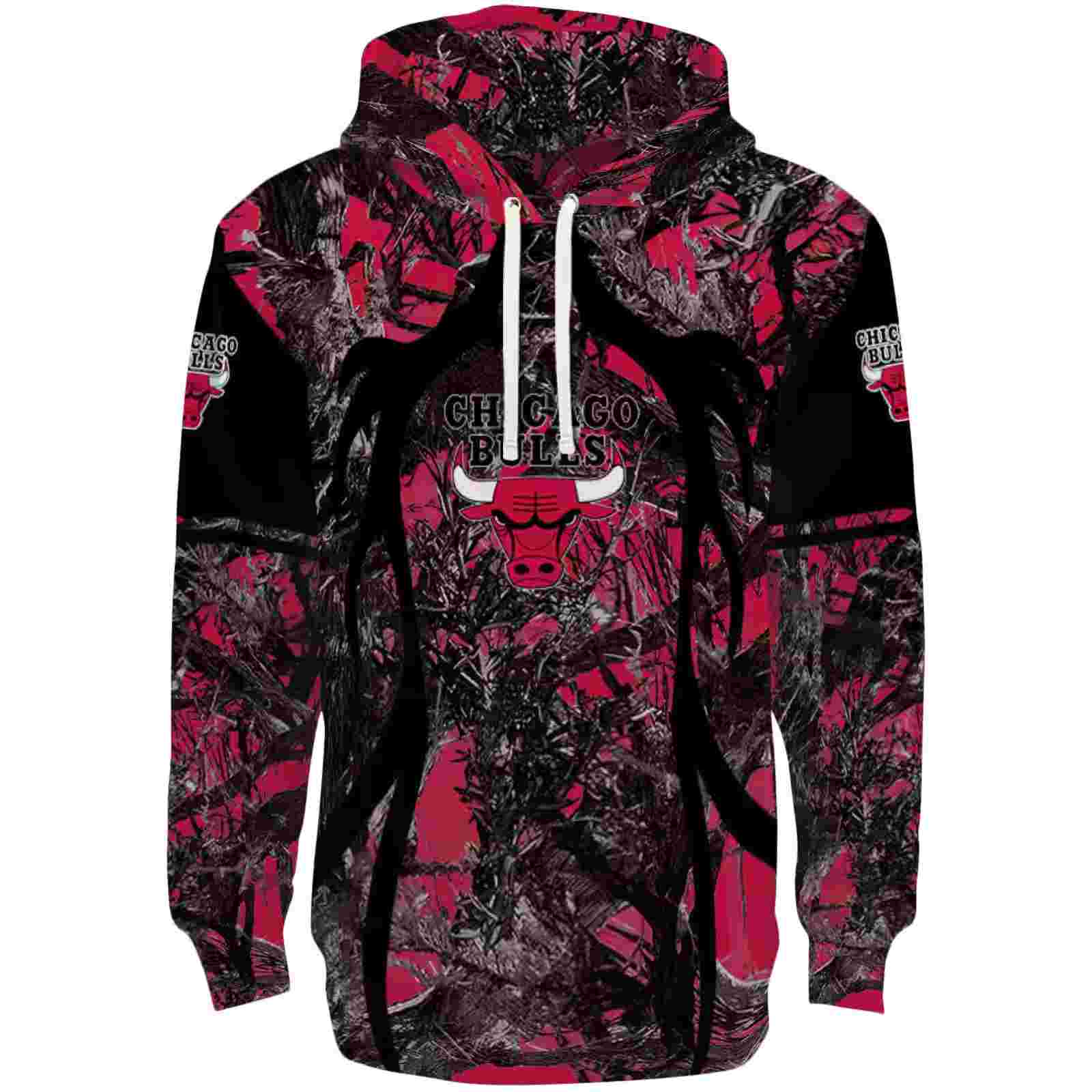 Customized Chicago Bulls Hunting Theme Red Black Hoodie