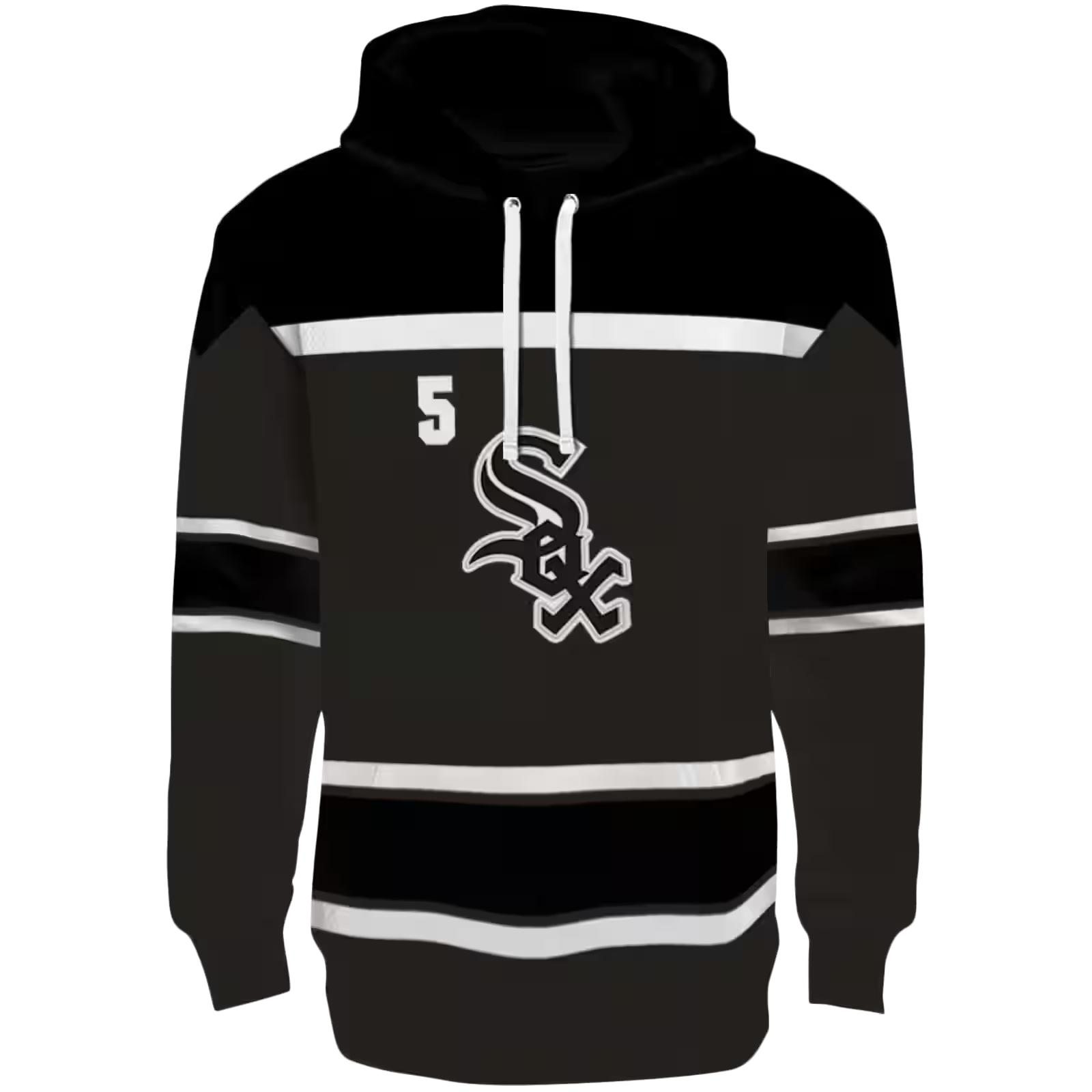 Customized Chicago White Sox Striped Pattern Black Hoodie