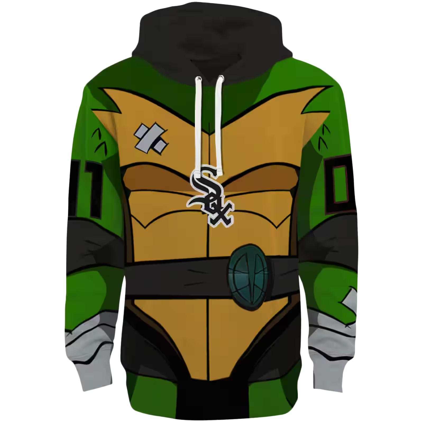 Customized Chicago White Sox Superhero Armor Black Green Hoodie