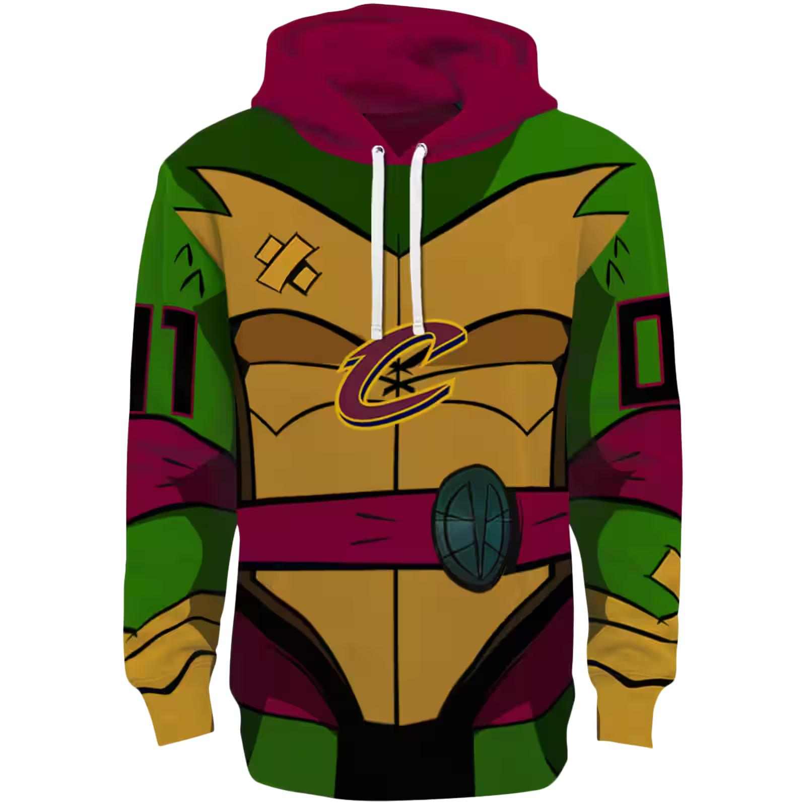 Customized Cleveland Cavaliers Superhero Armor Wine Green Hoodie