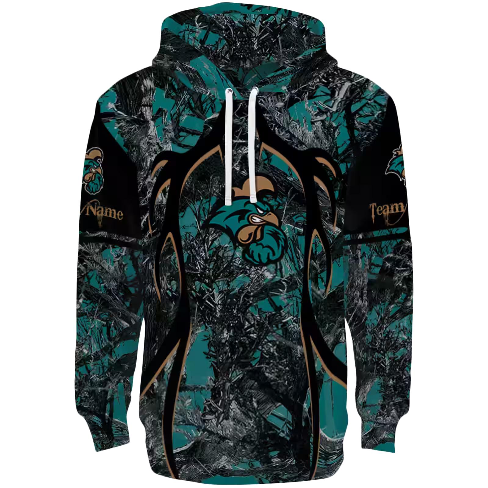 Customized Coastal Carolina Chanticleers Hunting Theme Green Black Hoodie