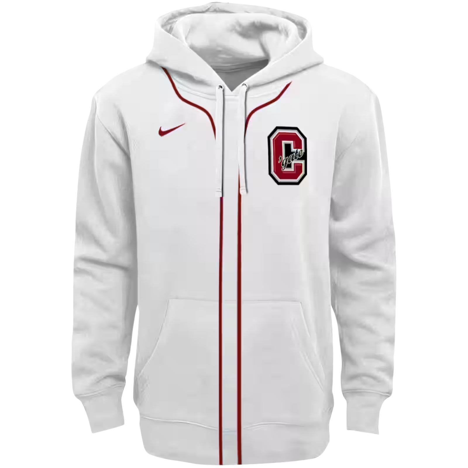 Customized Colgate Raiders Sporty Stripe White Hoodie