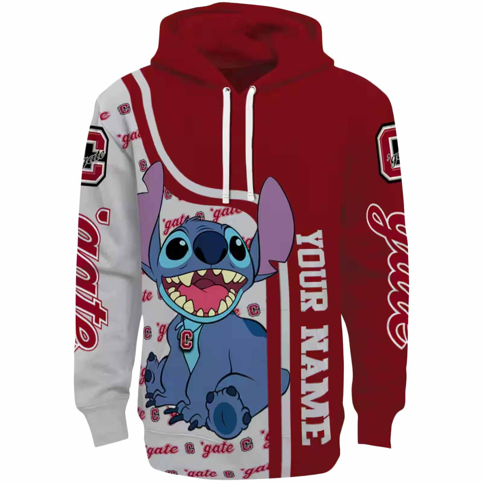 Customized Colgate Raiders Stitch Maroon Hoodie