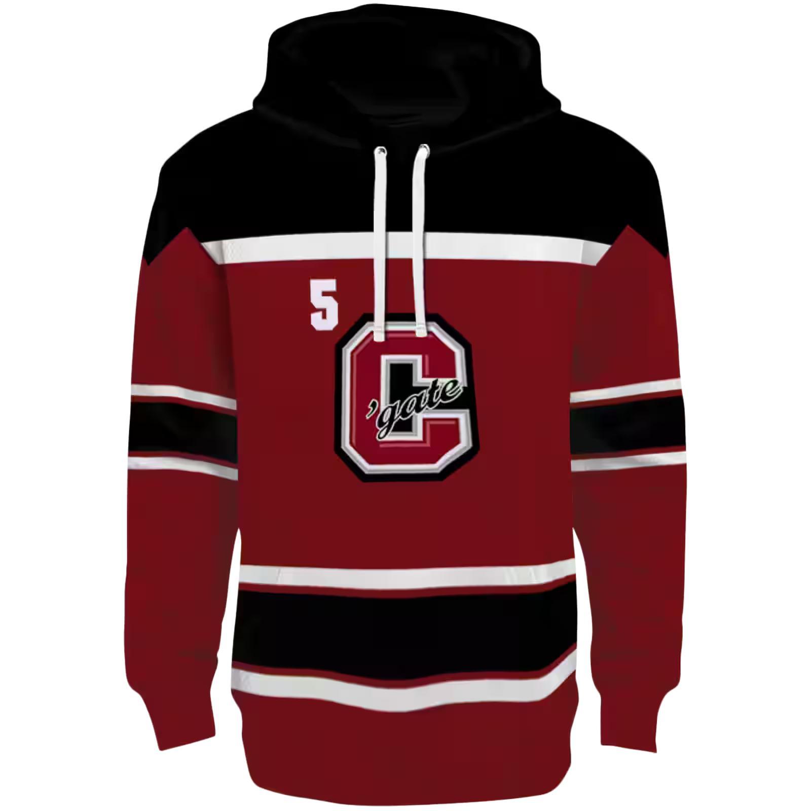 Customized Colgate Raiders Striped Pattern Maroon Hoodie