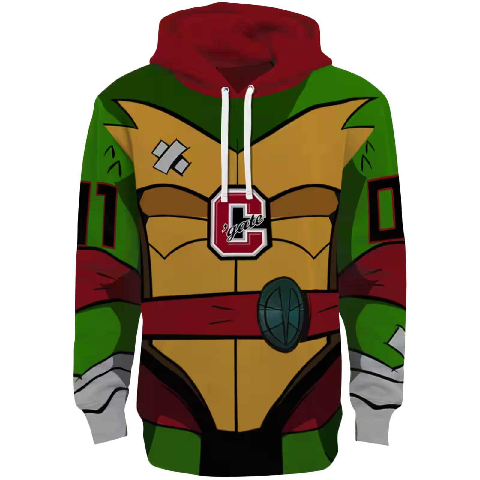 Customized Colgate Raiders Superhero Armor Maroon Green Hoodie