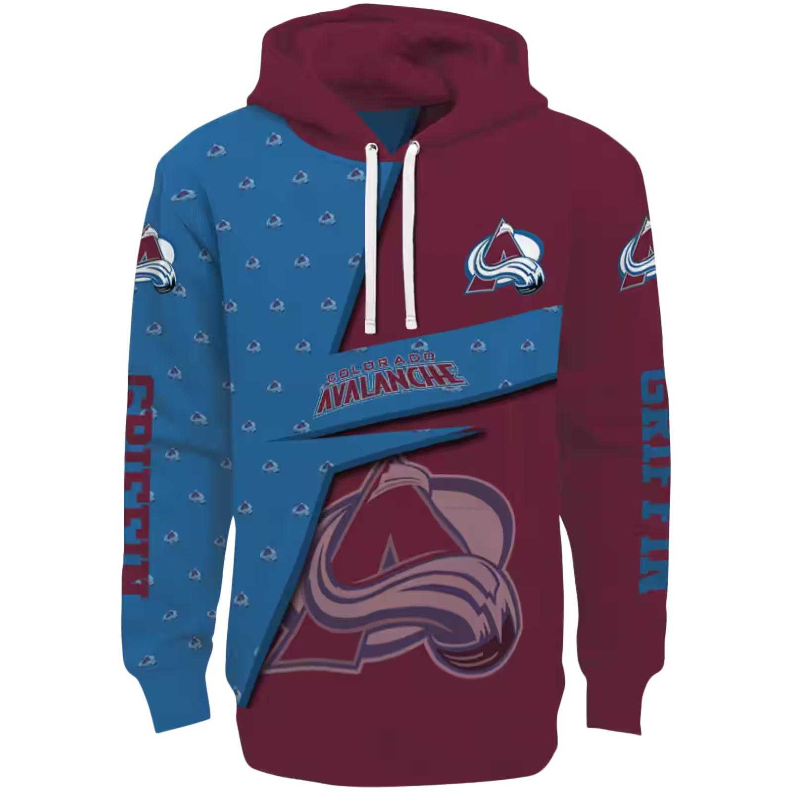 Customized Colorado Avalanche Abstract Shape Burgundy Hoodie