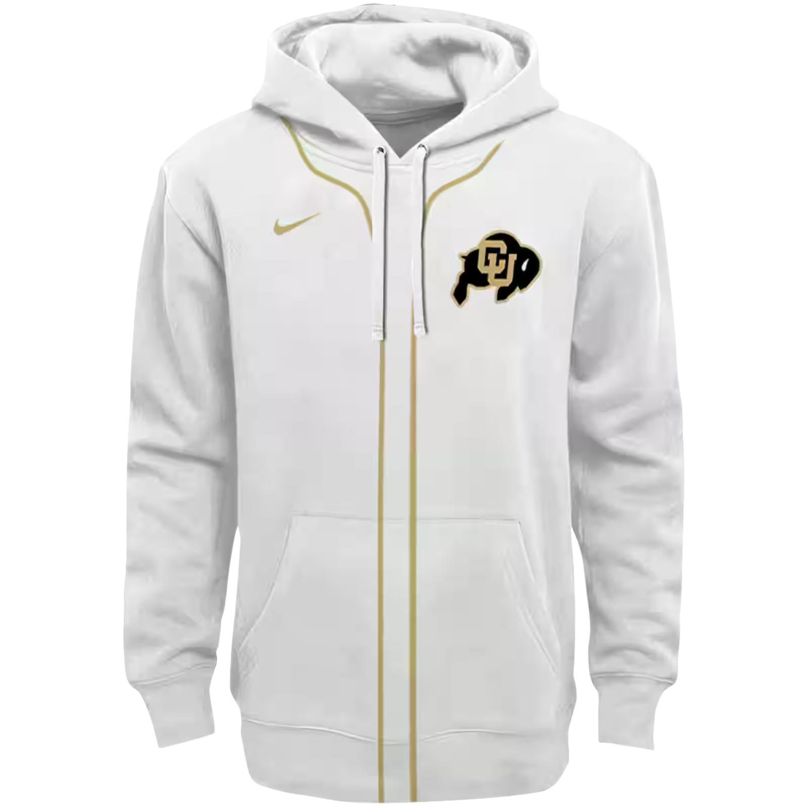 Customized Colorado Buffaloes Sporty Stripe White Hoodie