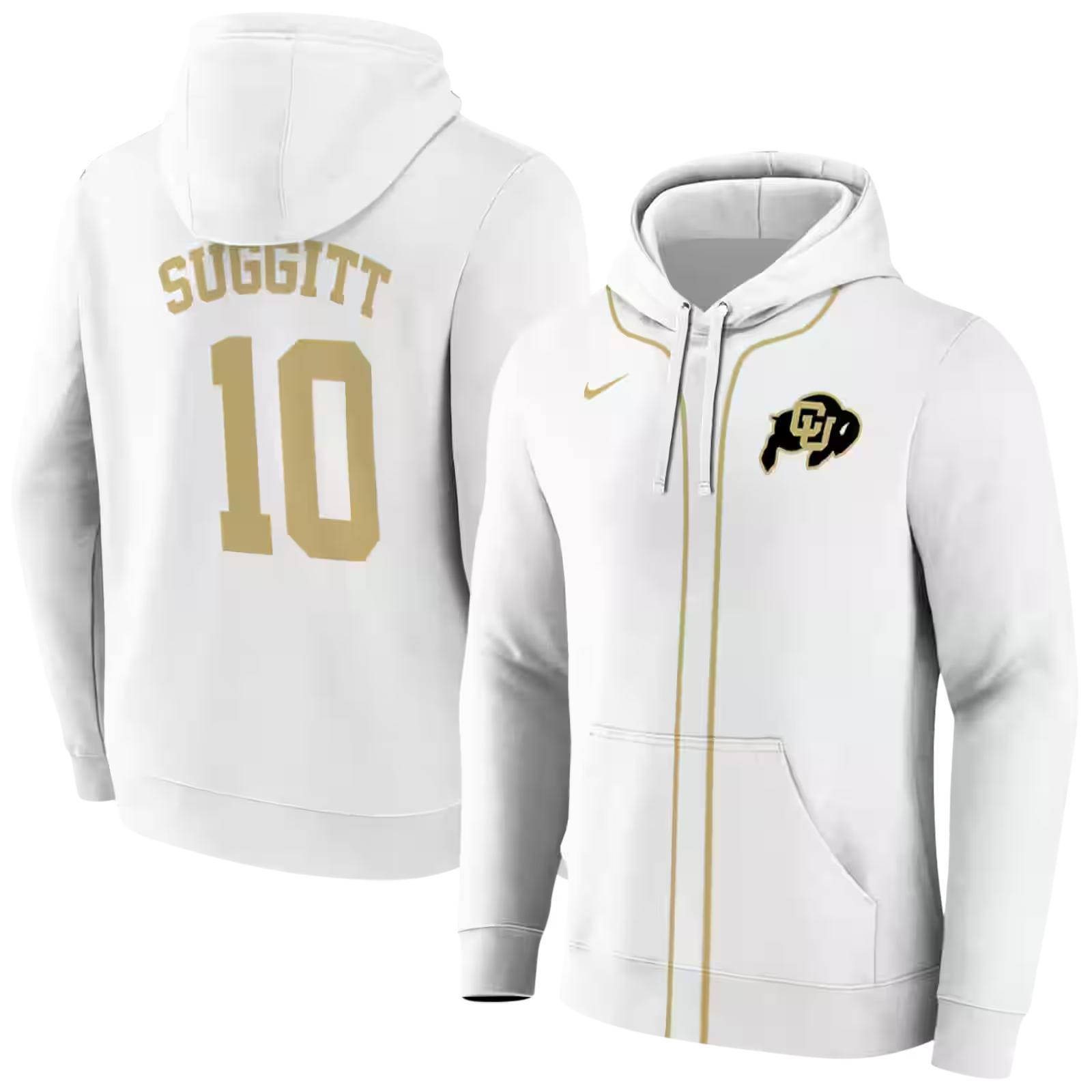 customized colorado buffaloes sporty stripe white hoodie fashion forward