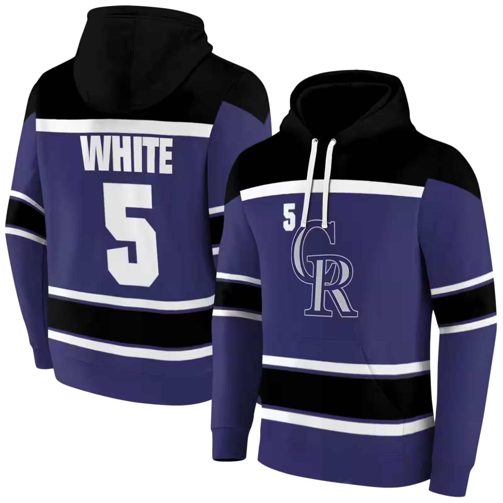 customized colorado rockies striped pattern blue hoodie fashion forward