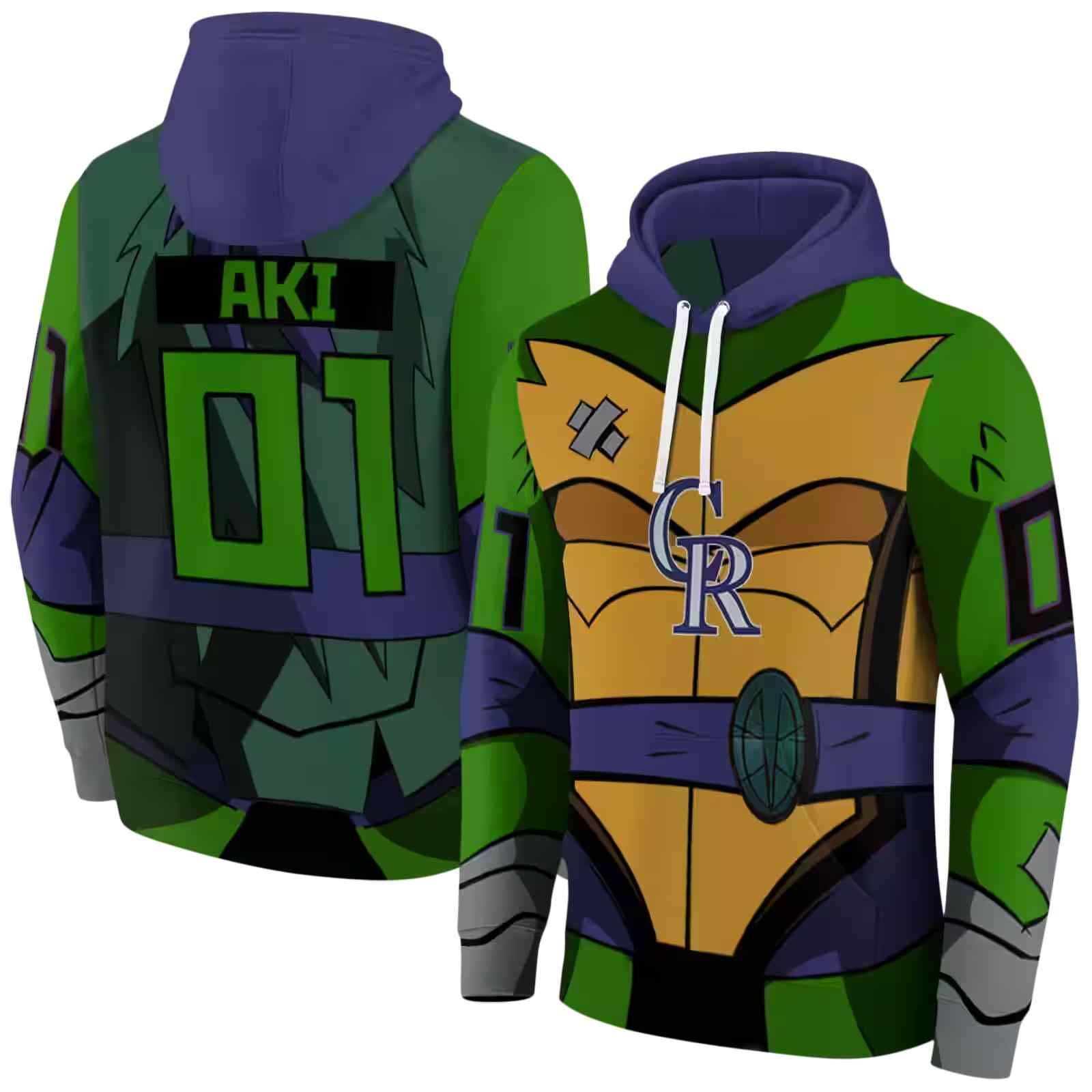 customized colorado rockies superhero armor blue green hoodie fashion forward