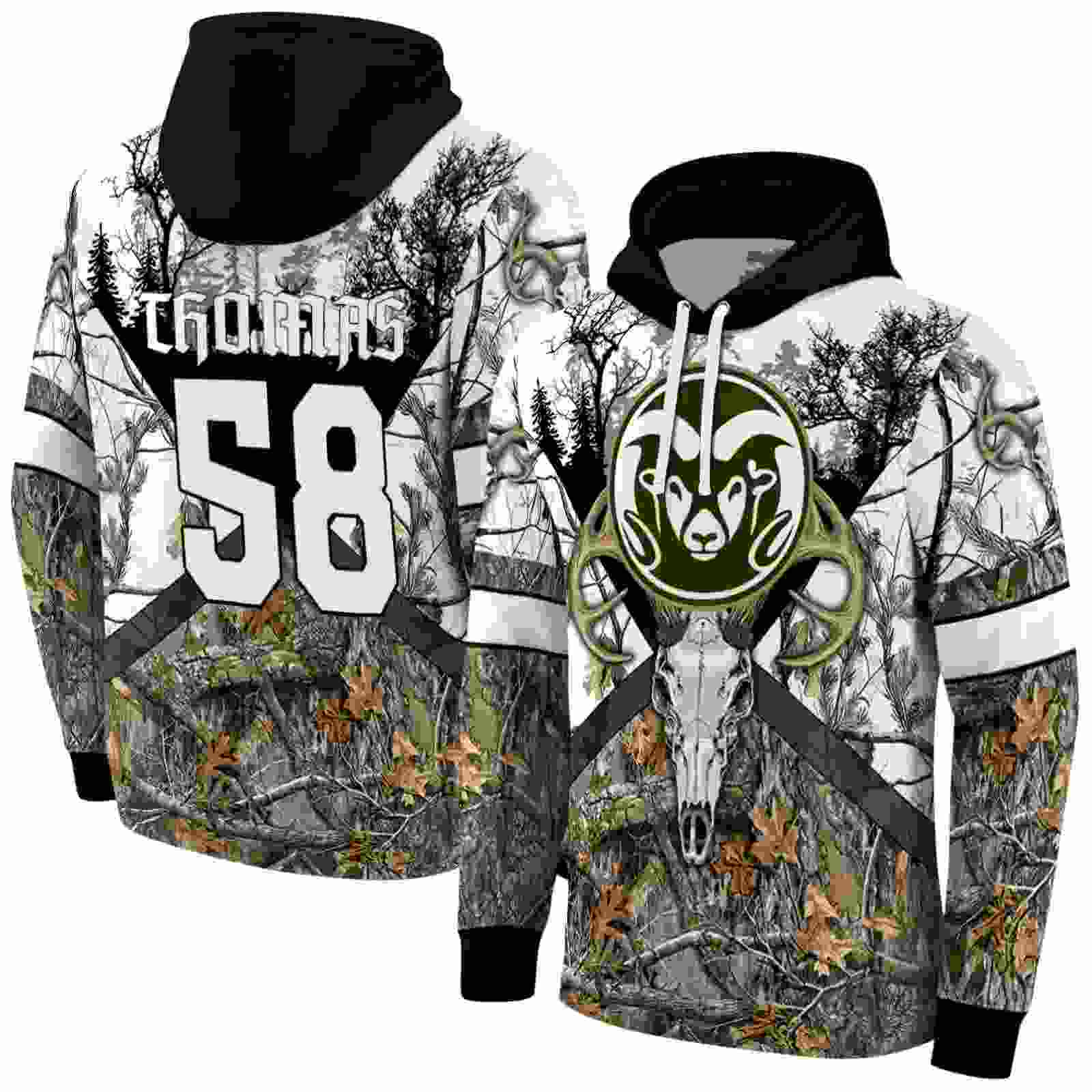 customized colorado state rams forest silhouette hoodie fashion forward