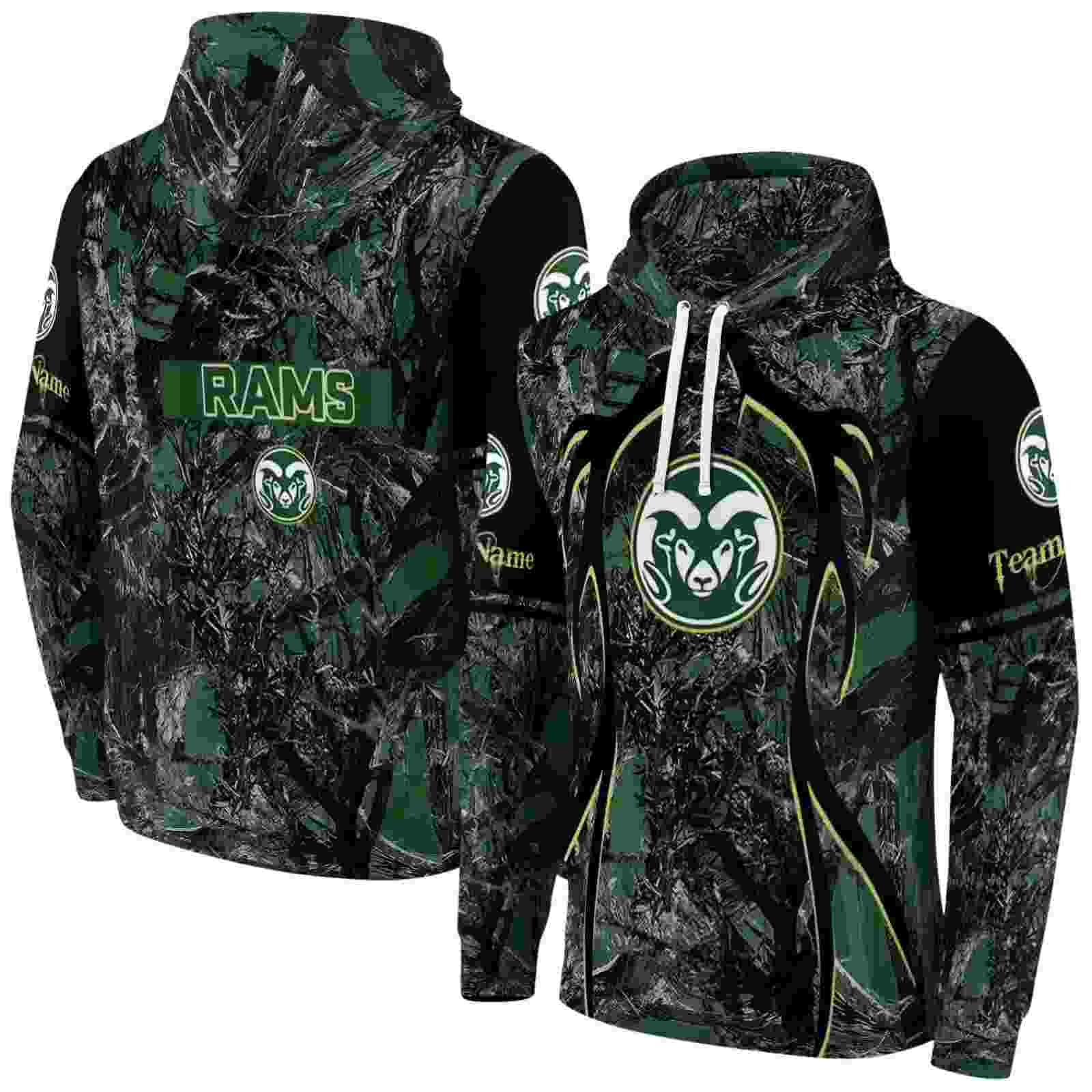 customized colorado state rams hunting theme green black hoodie fashion forward