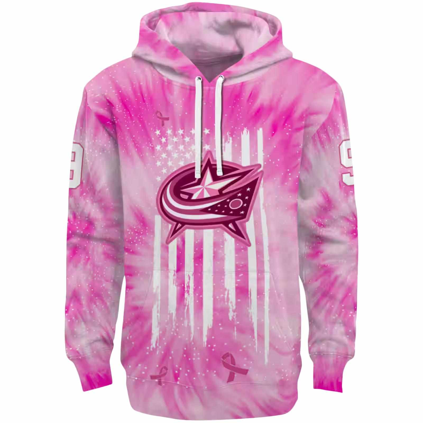 Customized Columbus Blue Jackets Cancer Support Pink Hoodie