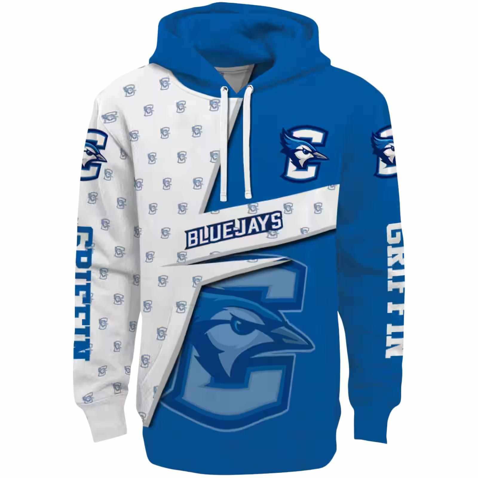 Customized Creighton Bluejays Abstract Shape Blue Hoodie