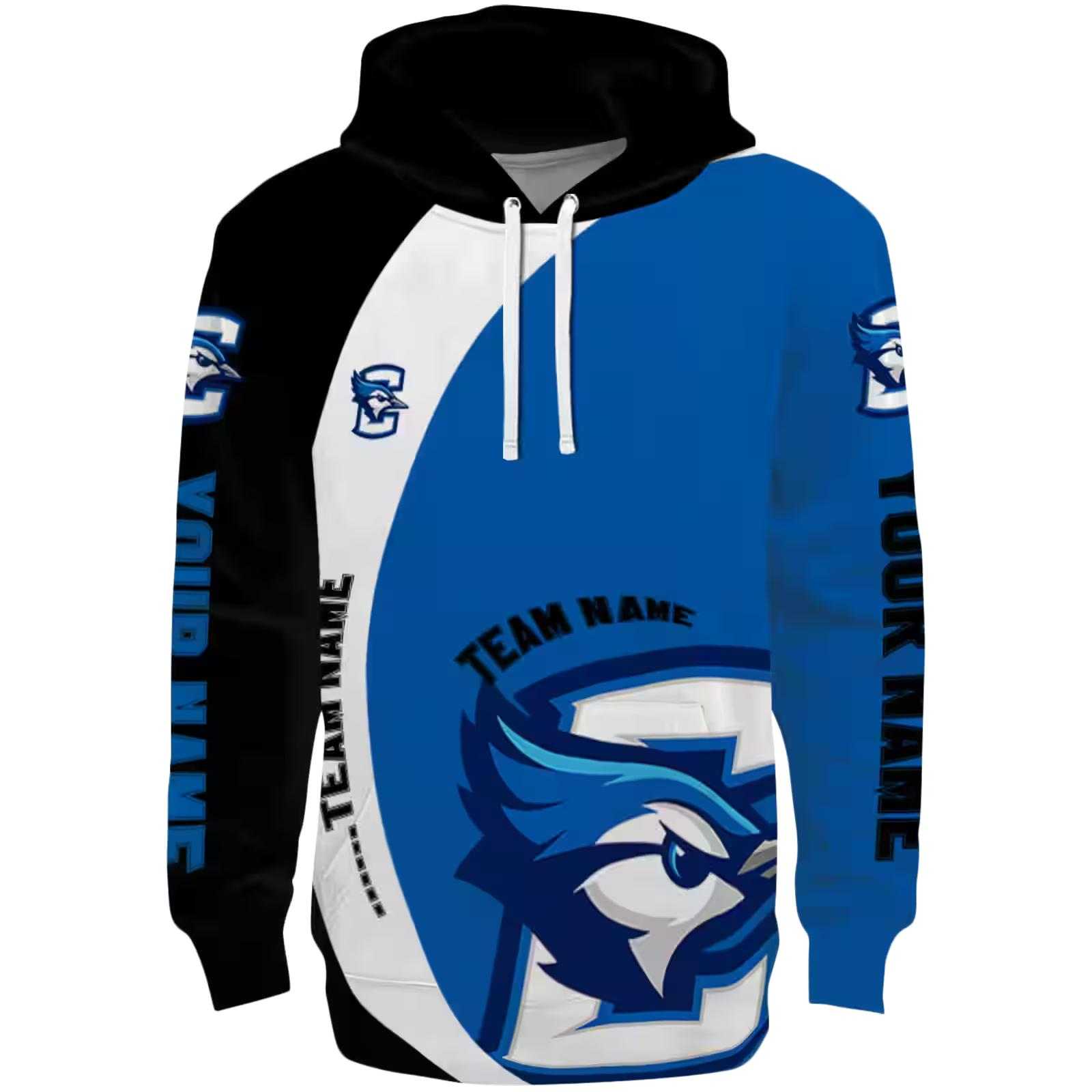 Customized Creighton Bluejays Minimalist Design Blue Black Hoodie