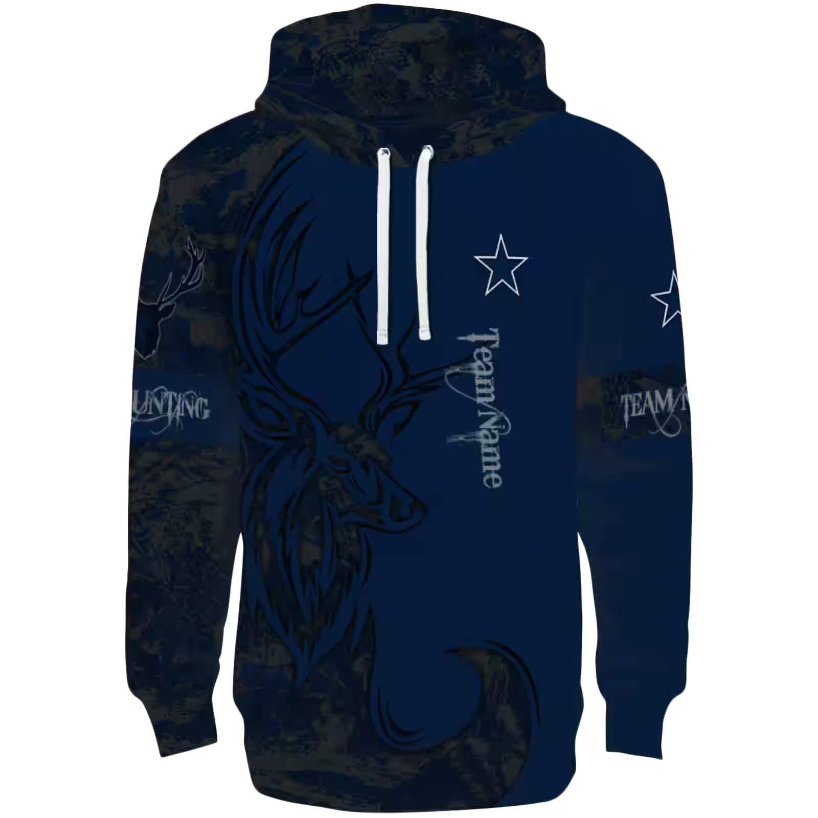 Customized Dallas Cowboys Deer Silhouette Blue Hoodie