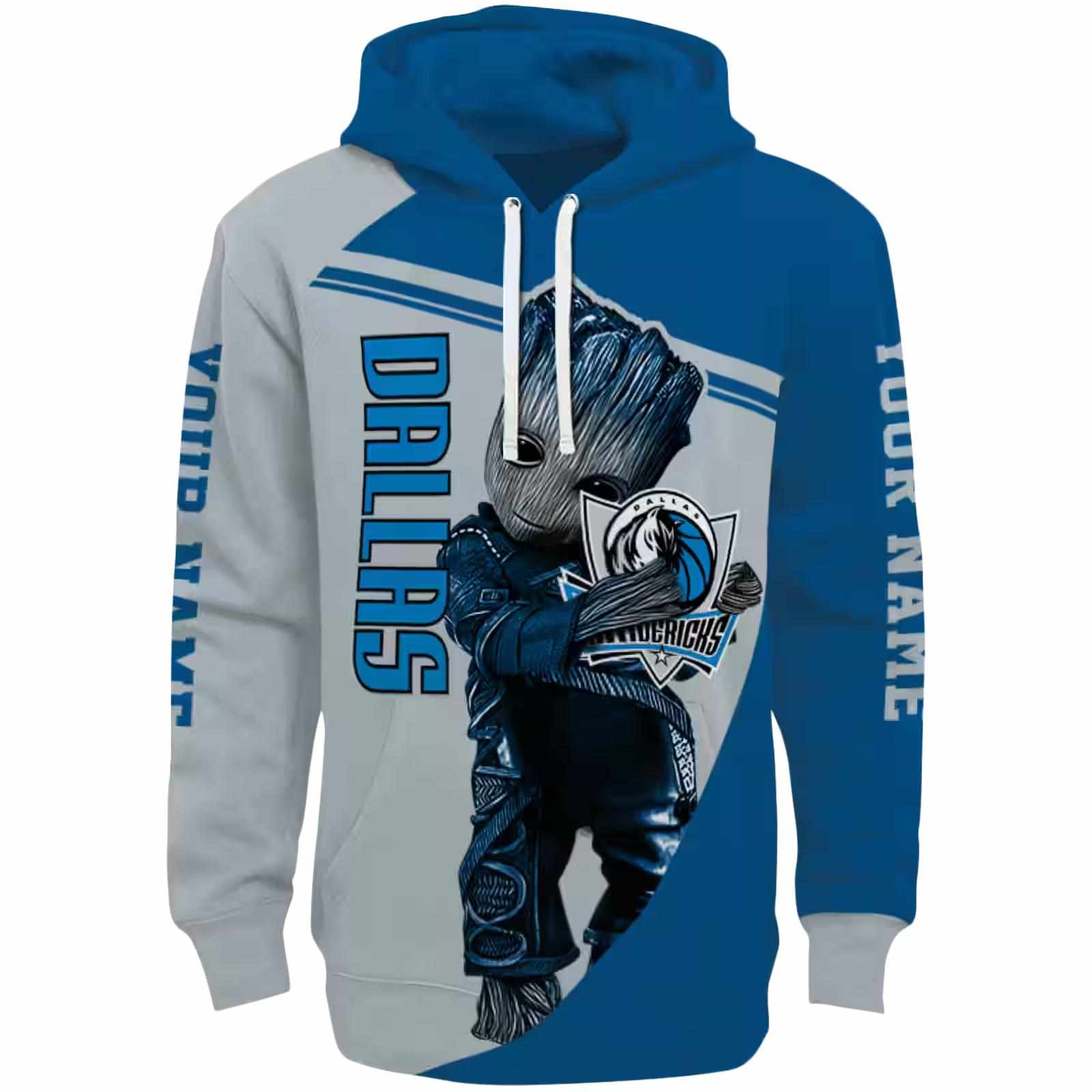 Customized Dallas Mavericks Groot Blue Hoodie