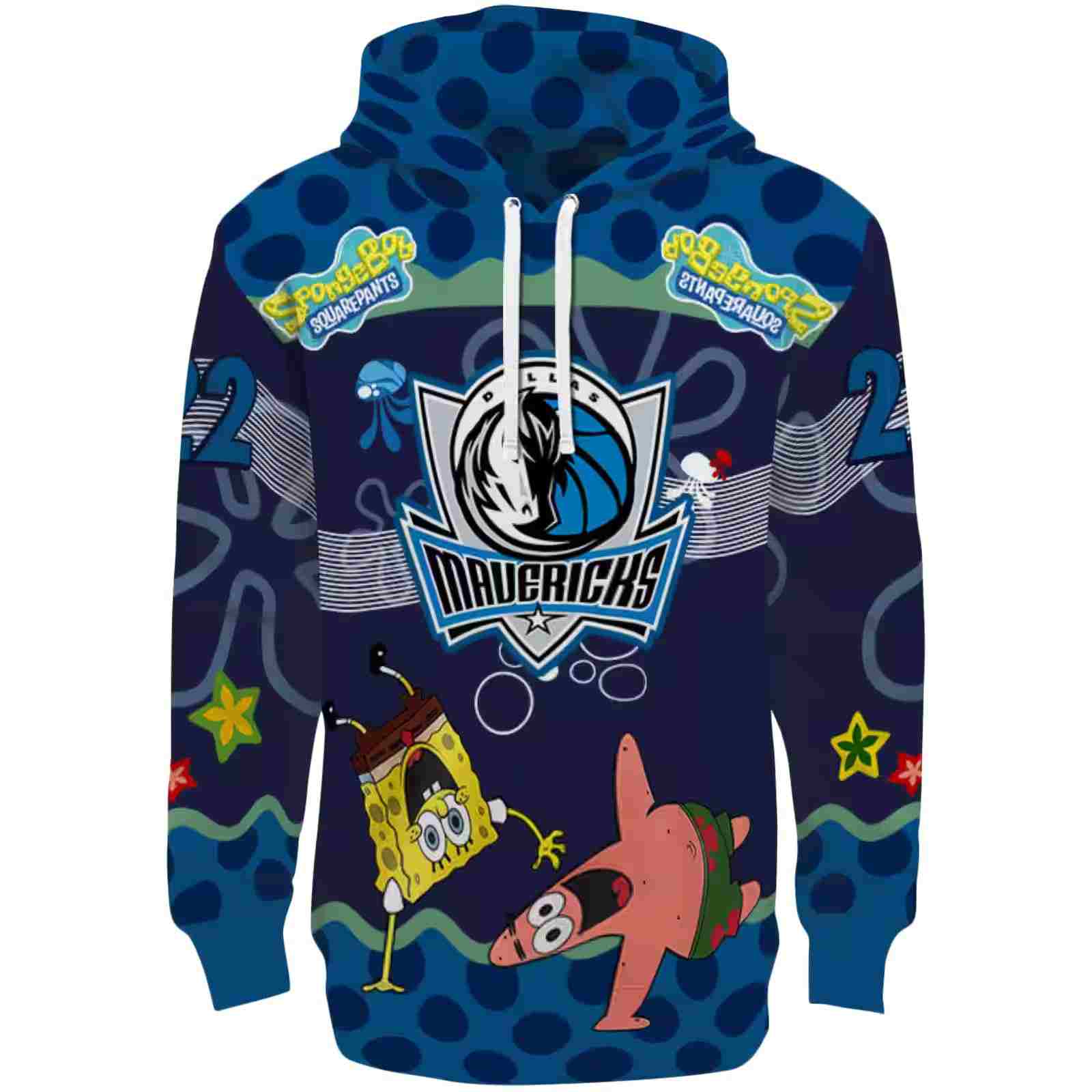 Customized Dallas Mavericks Spongebob Patrick Star Blue Navy Hoodie