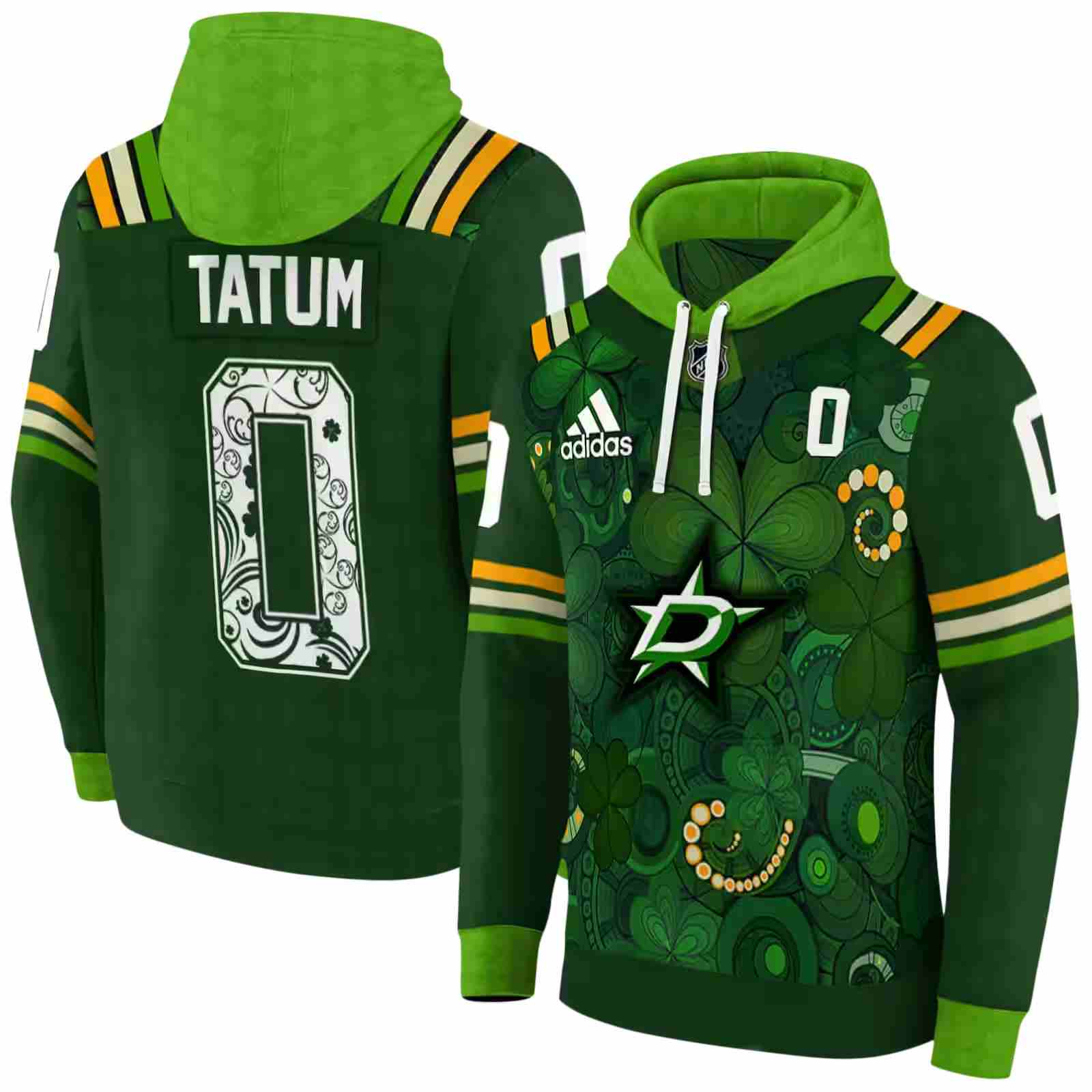 customized dallas stars shamrock theme green hoodie fashion forward