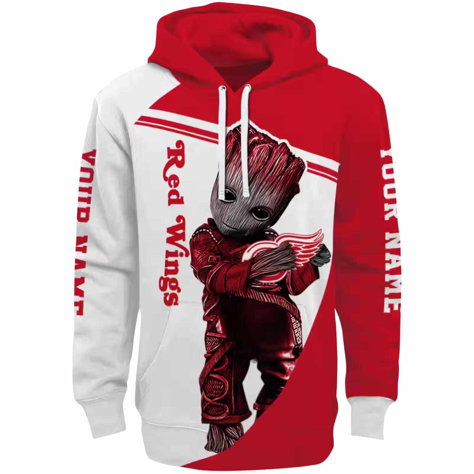 Customized Detroit Red Wings Groot Red Hoodie