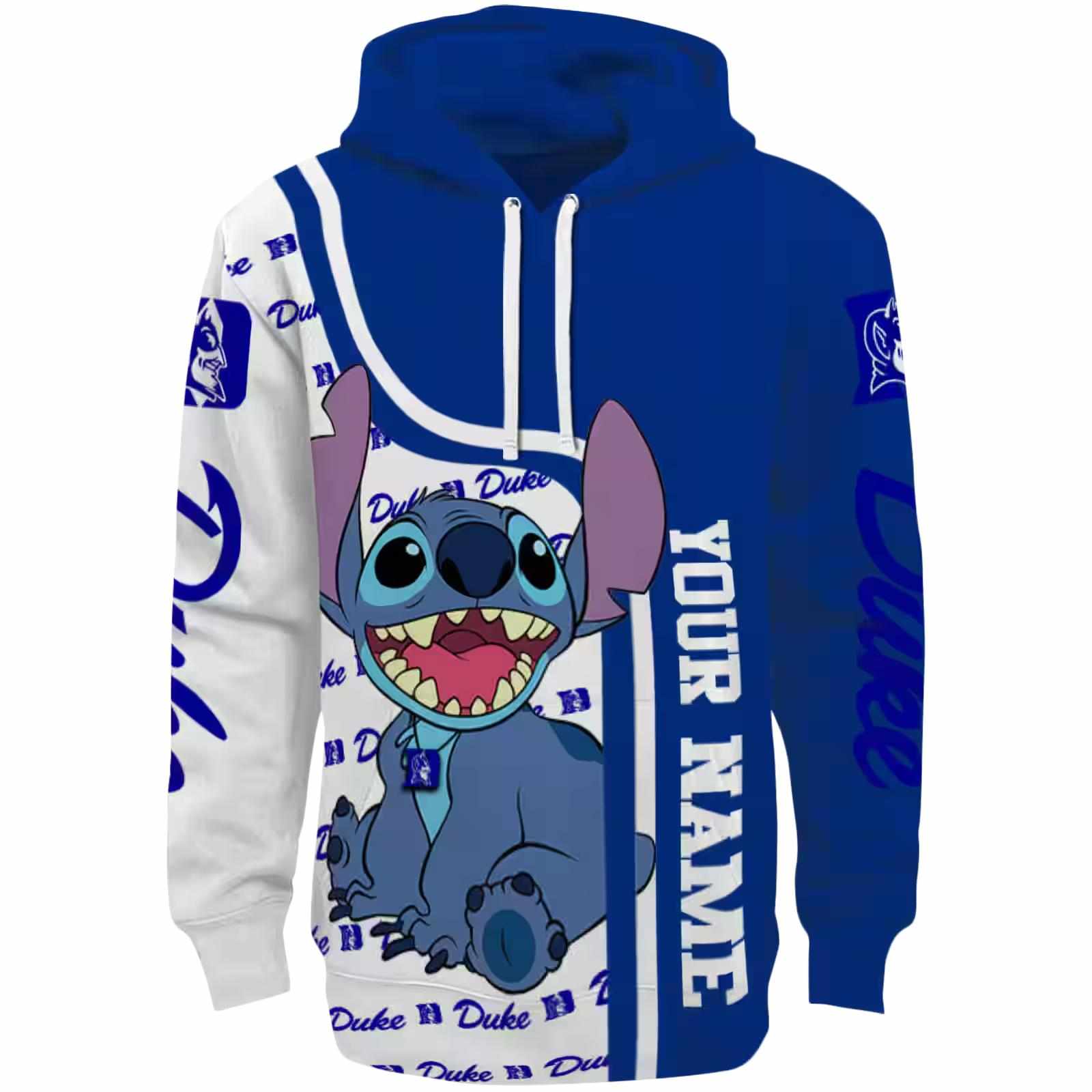 Customized Duke Blue Devils Stitch Blue Hoodie