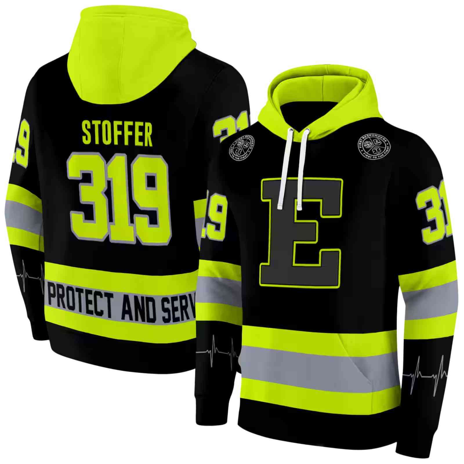 customized eastern michigan eagles safety motif black neon green hoodie fashion forward