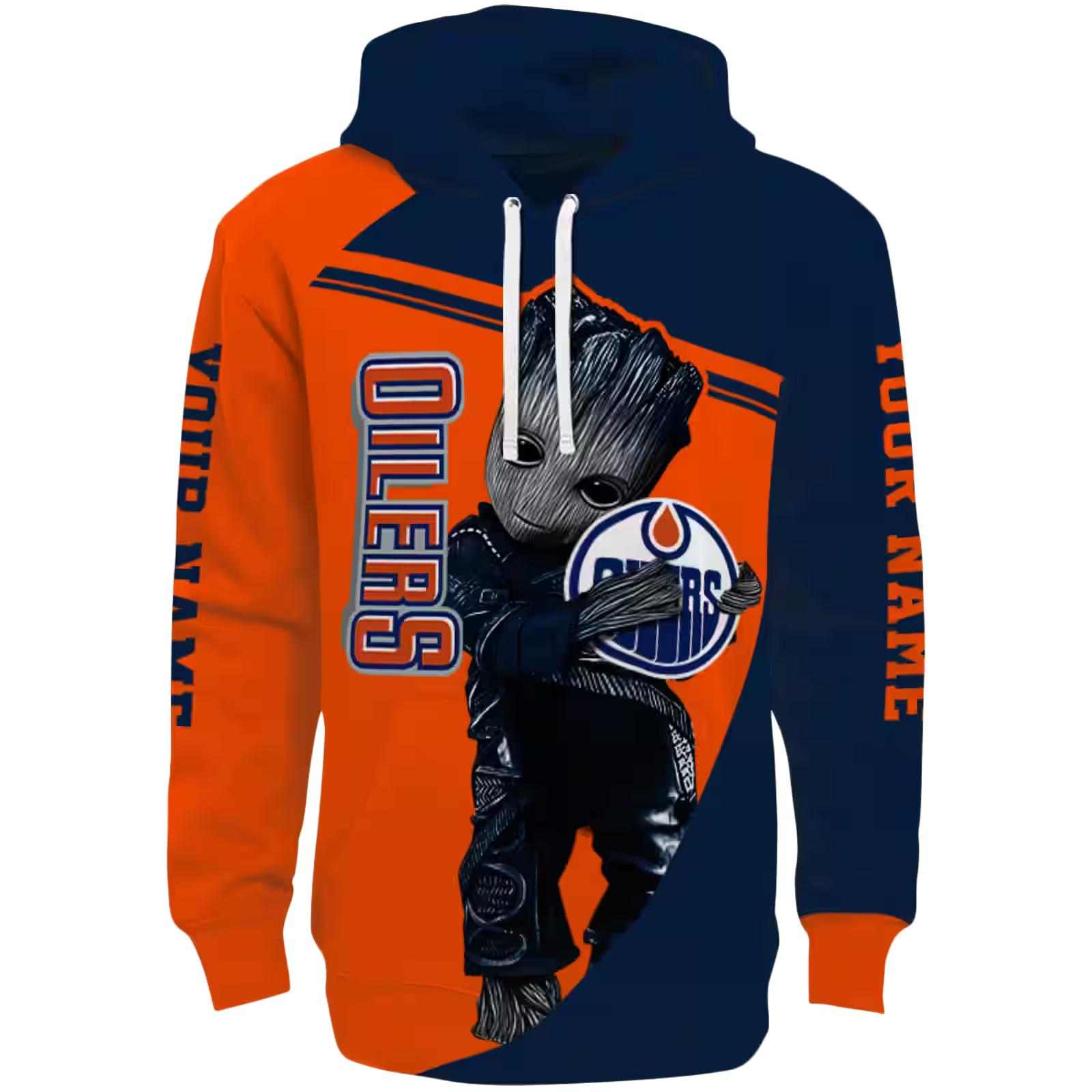 Customized Edmonton Oilers Groot Blue Hoodie