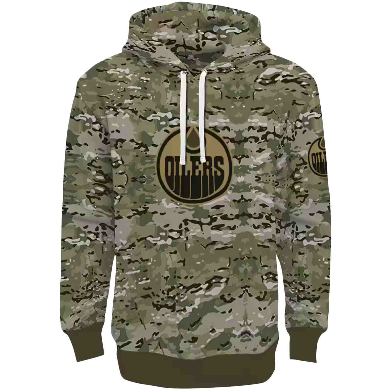 Customized Edmonton Oilers Military Style Hoodie