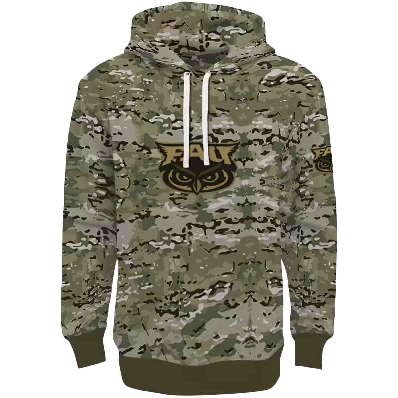 Customized Florida Atlantic Owls Military Style Hoodie