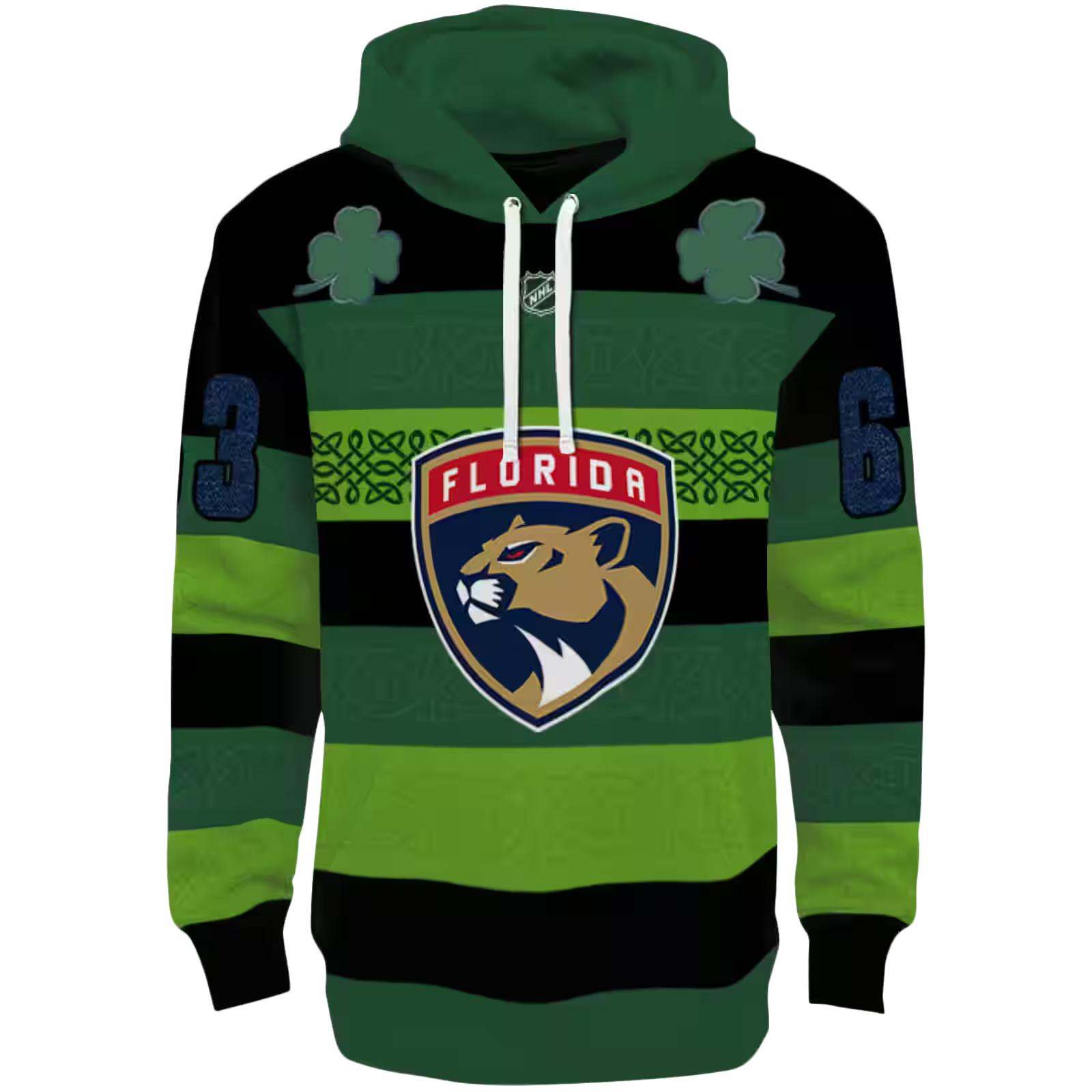 Customized Florida Panthers Celtic Patterns Green Hoodie