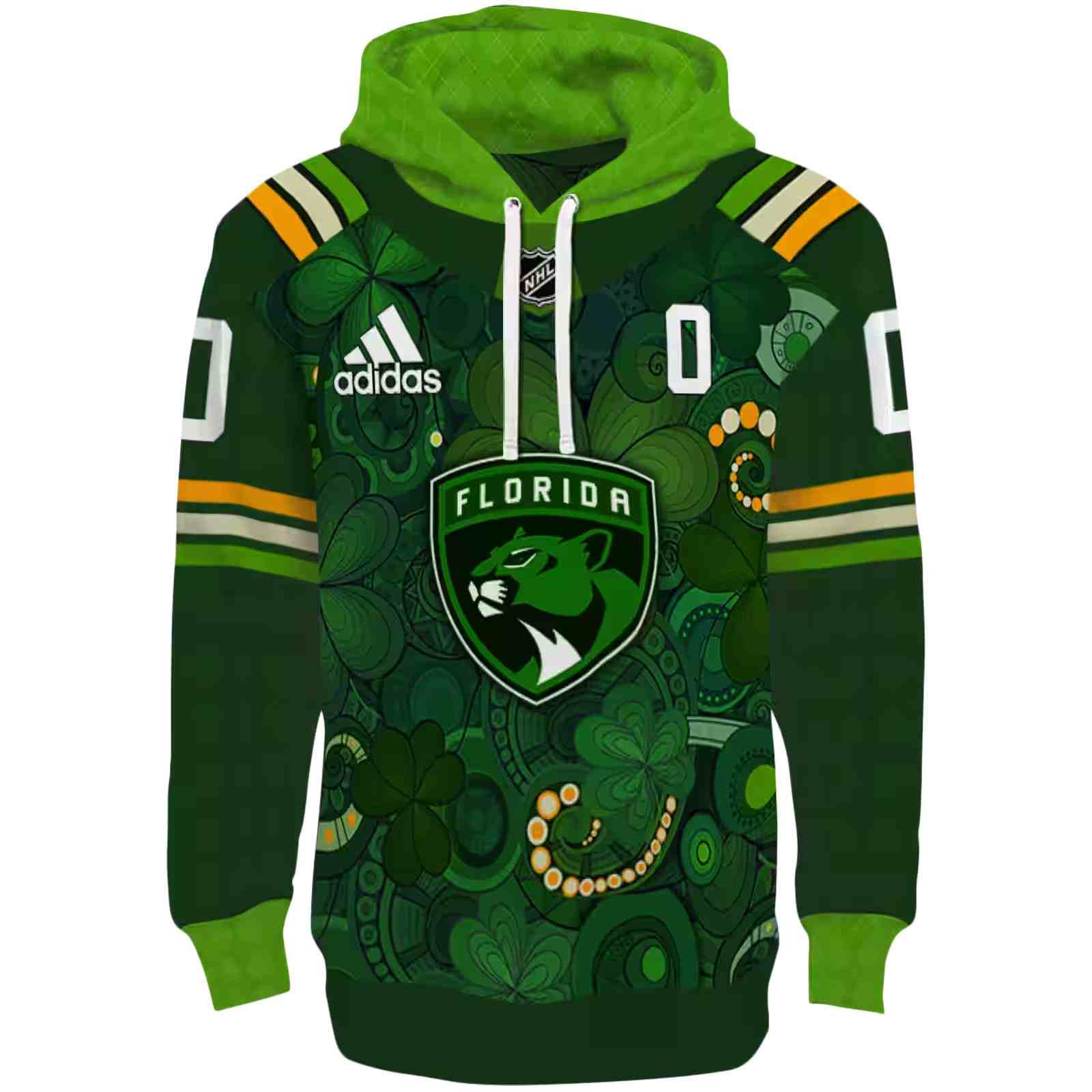 Customized Florida Panthers Shamrock Theme Green Hoodie