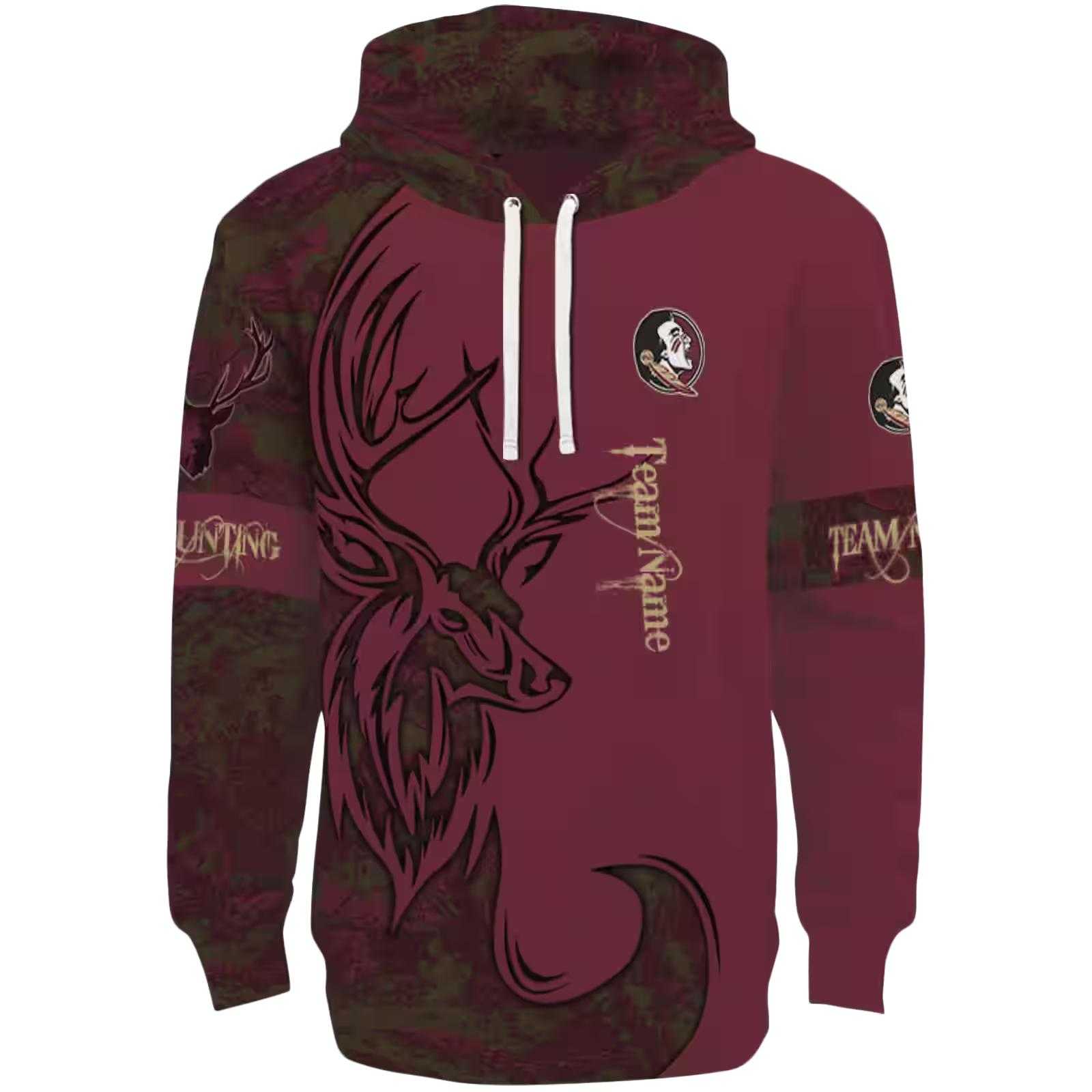 Customized Florida State Seminoles Deer Silhouette Garnet Hoodie