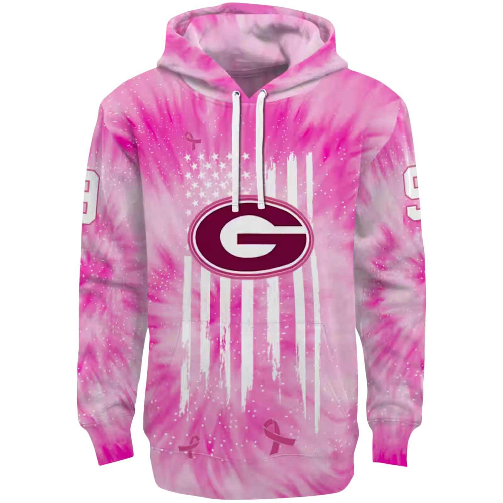 Customized Georgia Bulldogs Cancer Support Pink Hoodie