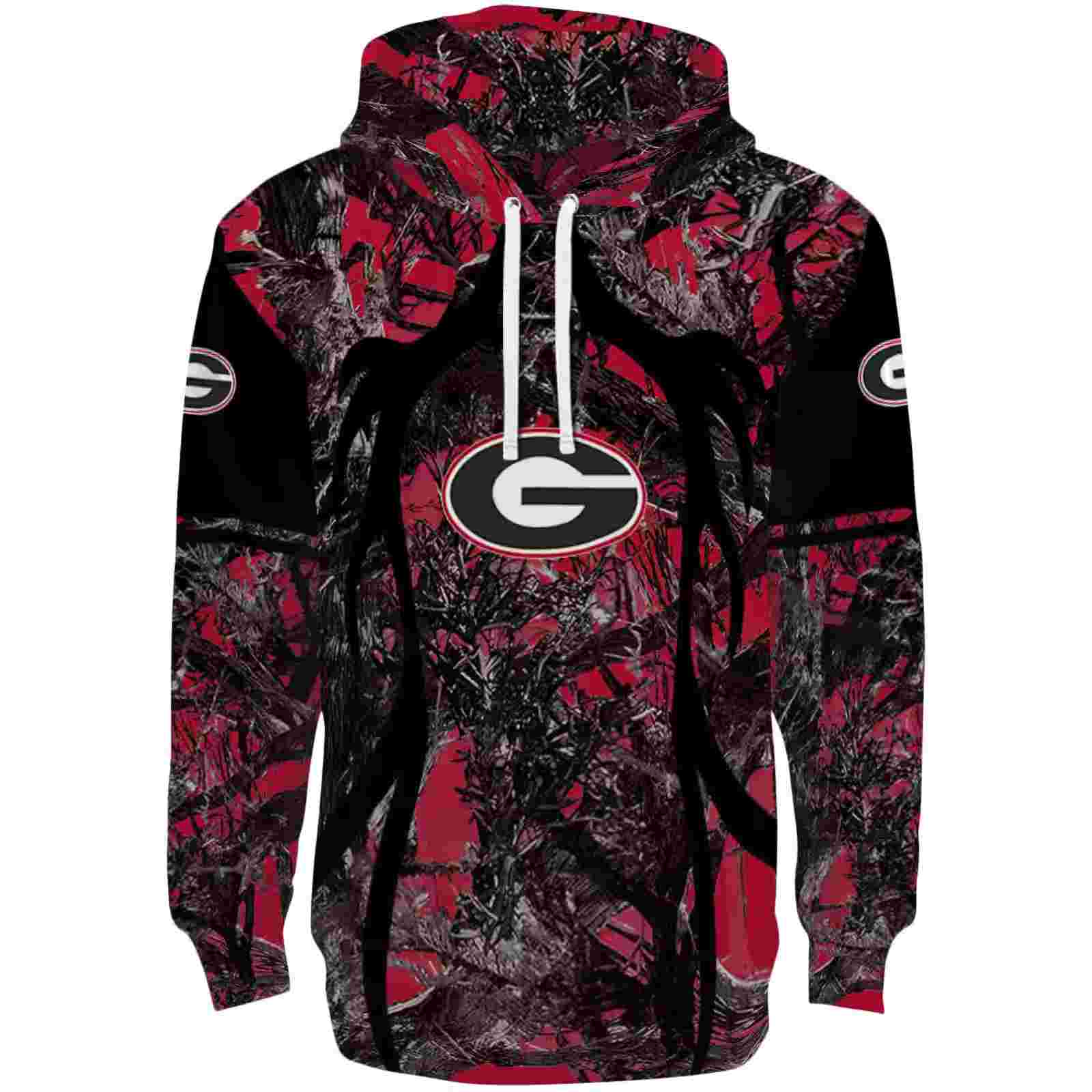 Customized Georgia Bulldogs Hunting Theme Red Black Hoodie