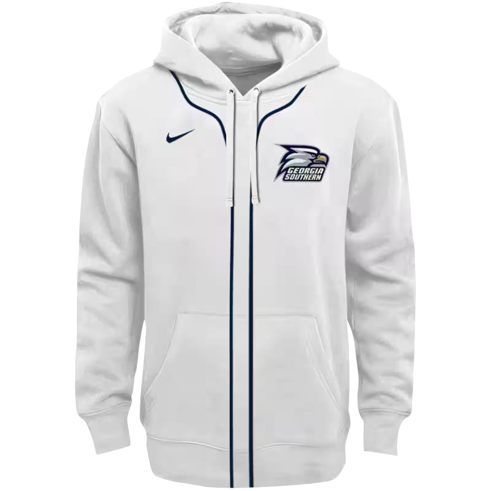 Customized Georgia Southern Eagles Sporty Stripe White Hoodie
