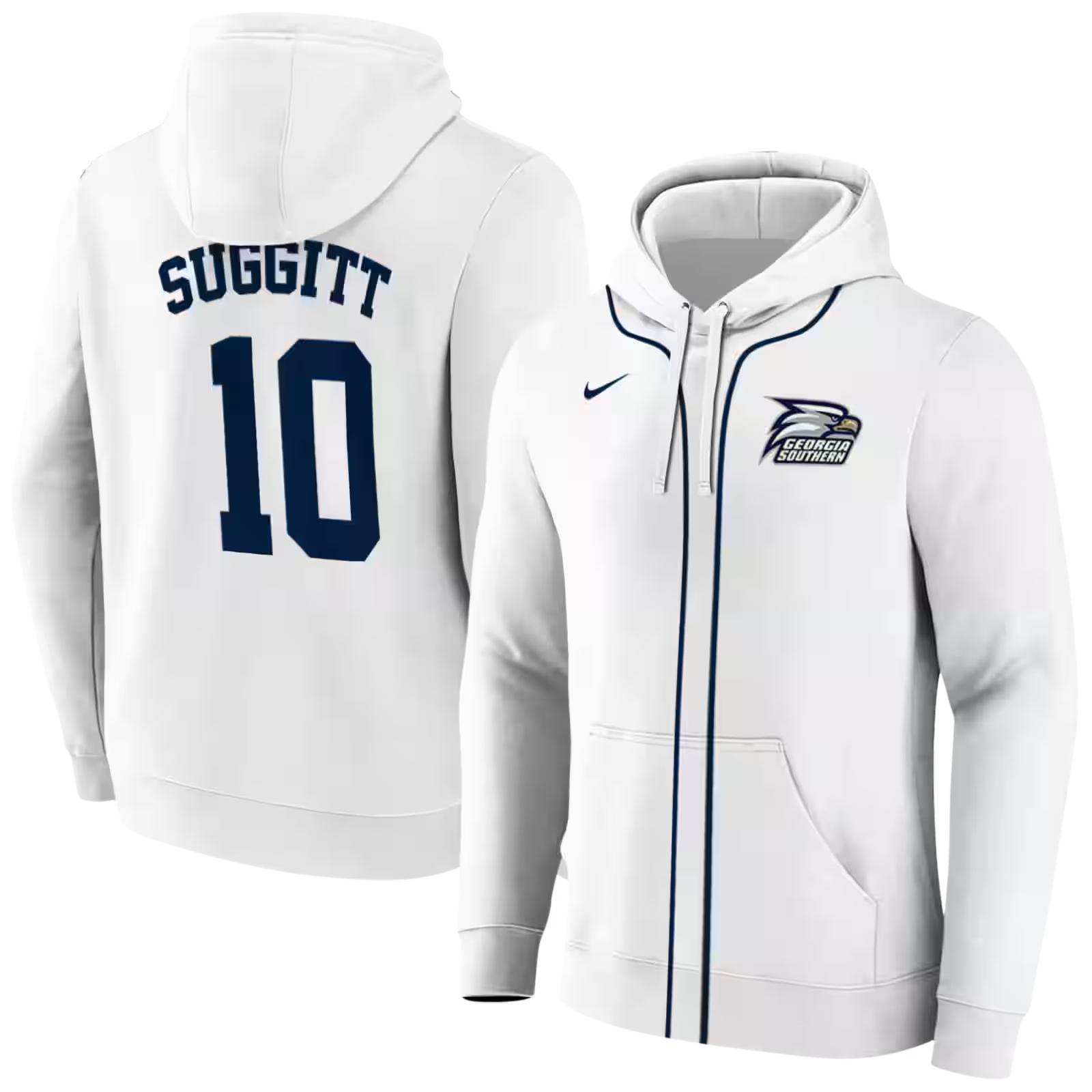 customized georgia southern eagles sporty stripe white hoodie fashion forward