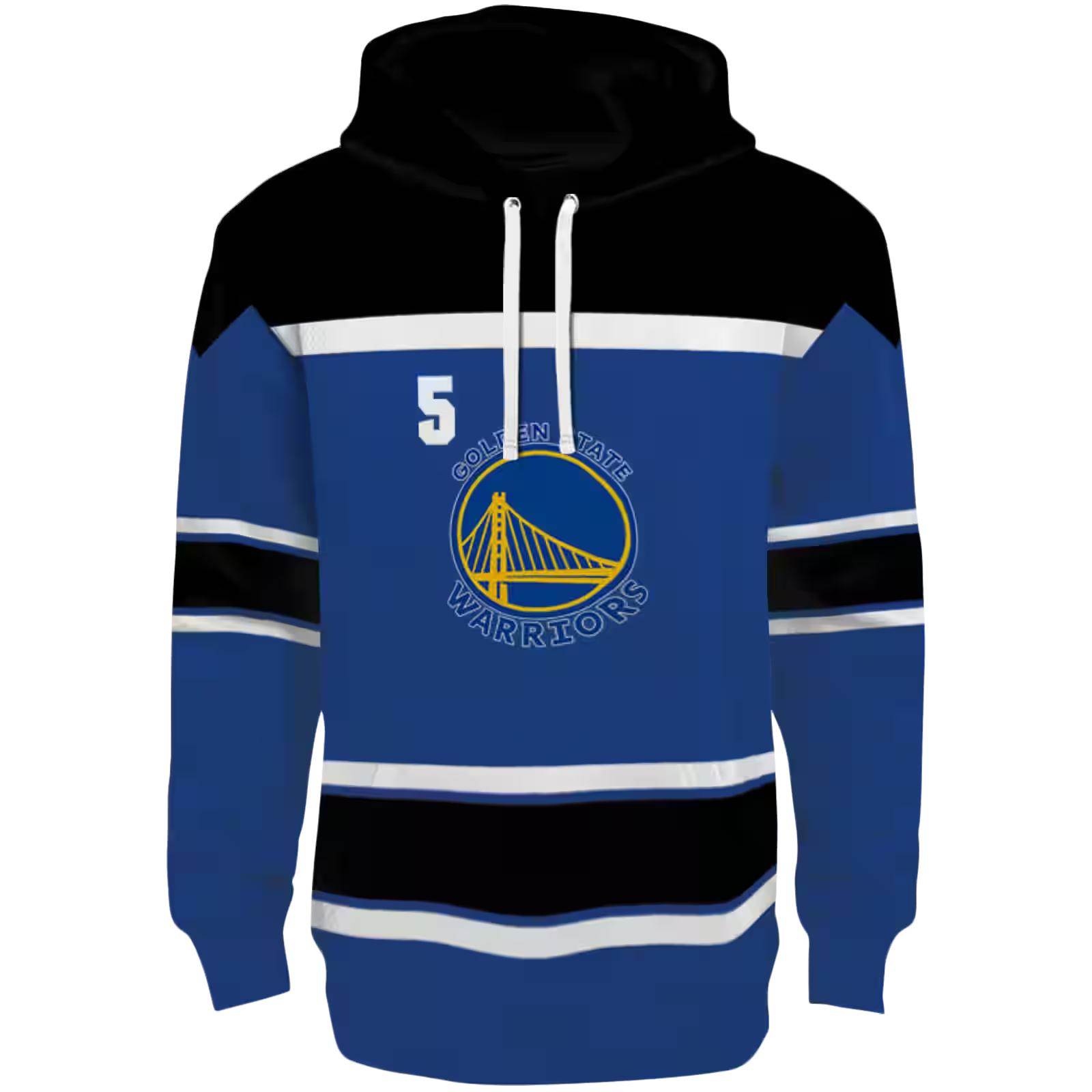 Customized Golden State Warriors Striped Pattern Blue Hoodie