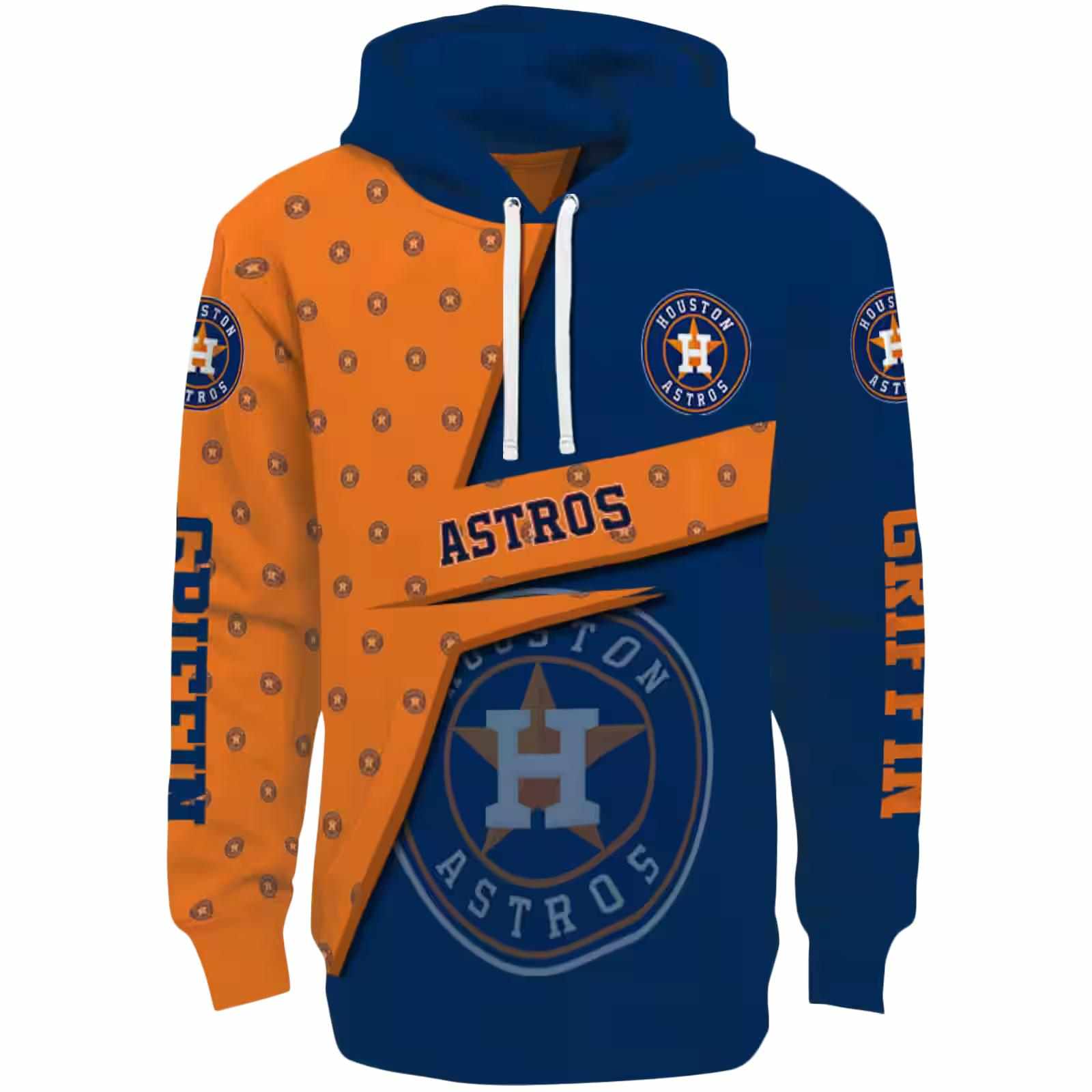 Customized Houston Astros Abstract Shape Blue Hoodie