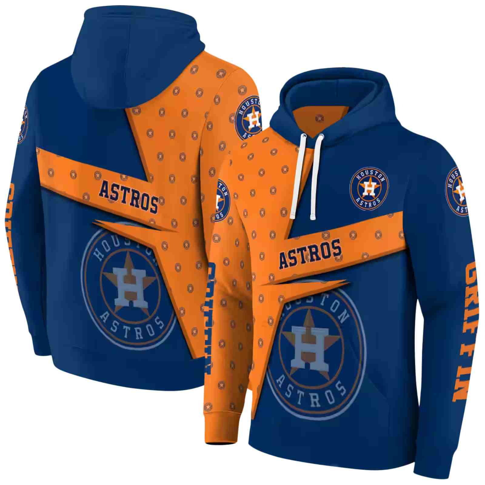 customized houston astros abstract shape blue hoodie fashion forward