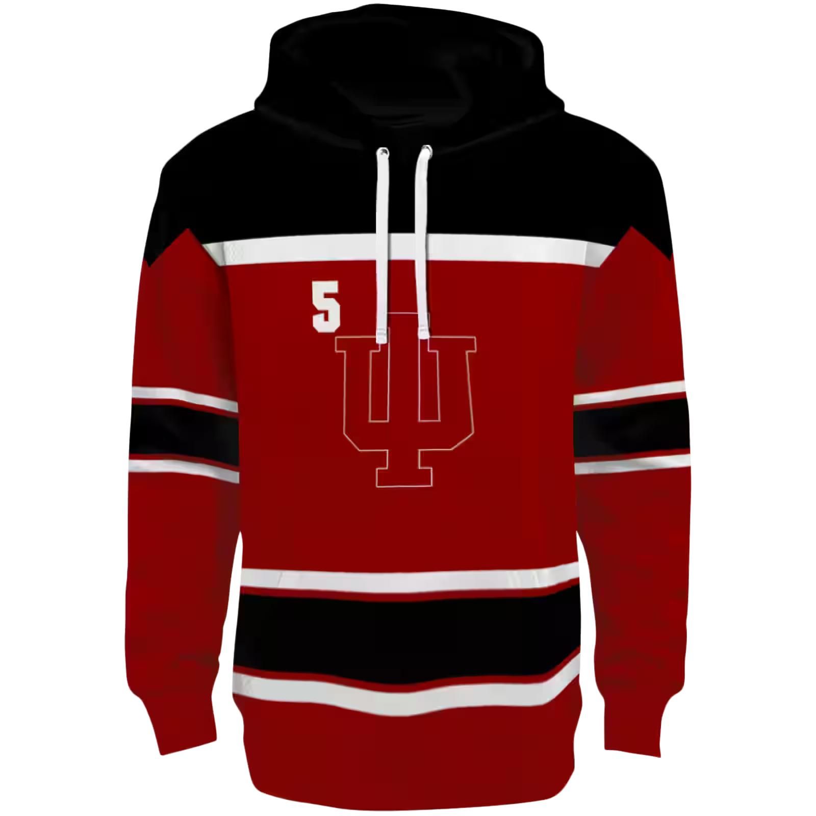 Customized Indiana Hoosiers Striped Pattern Red Hoodie