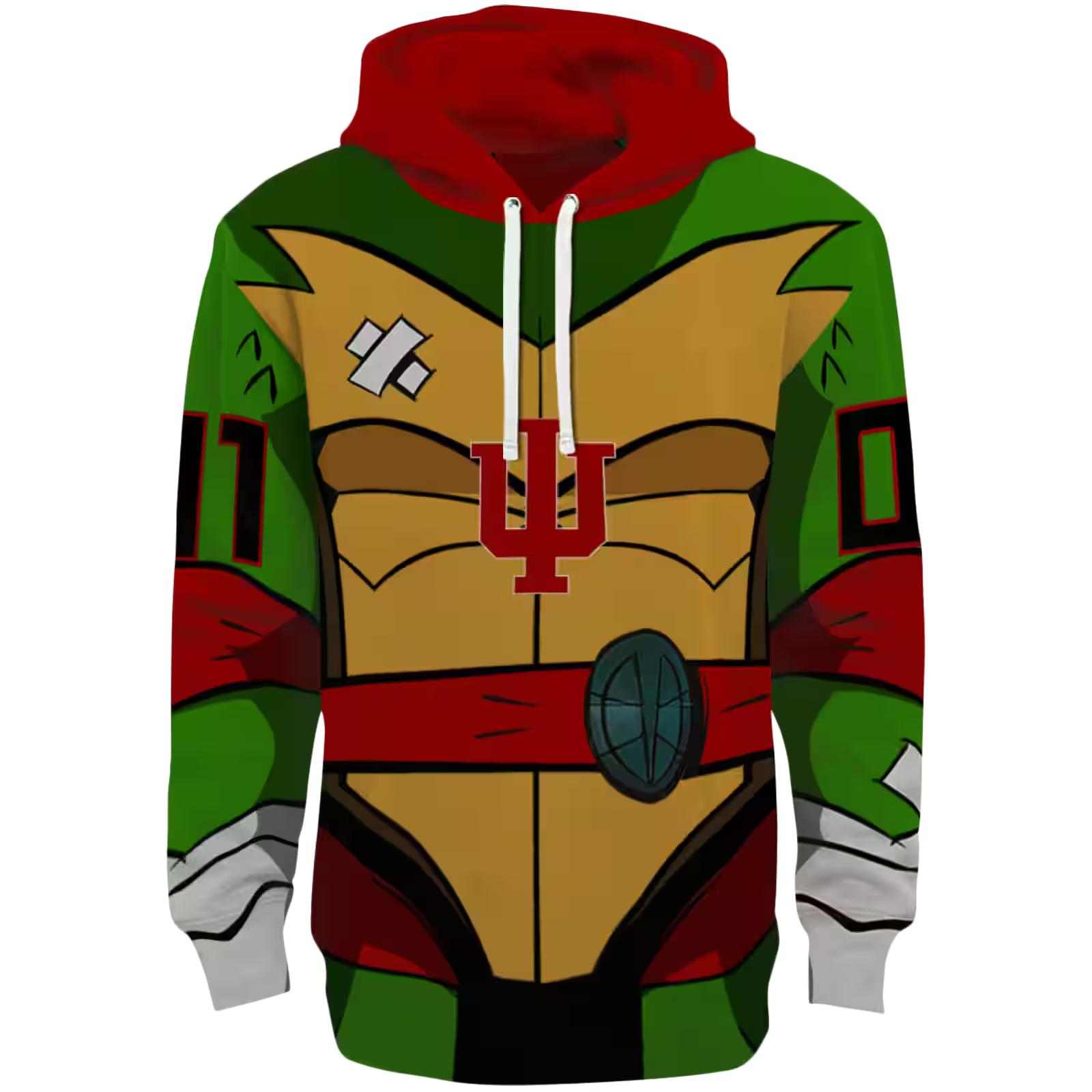 Customized Indiana Hoosiers Superhero Armor Red Green Hoodie