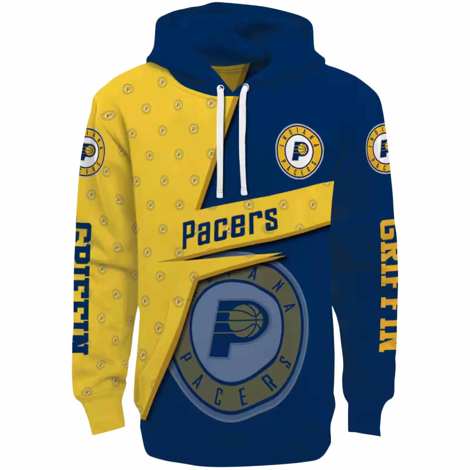 Customized Indiana Pacers Abstract Shape Blue Hoodie