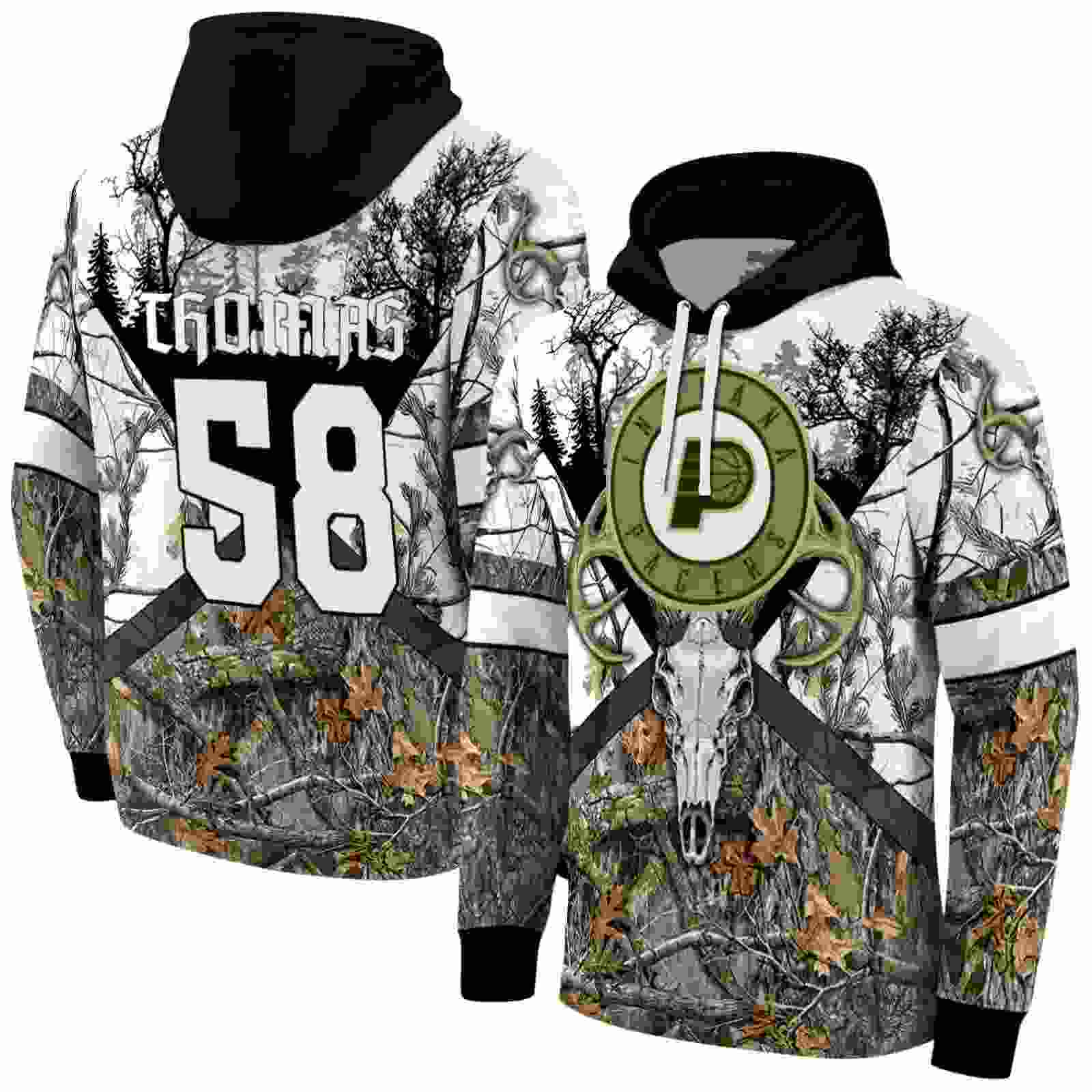 customized indiana pacers forest silhouette hoodie fashion forward