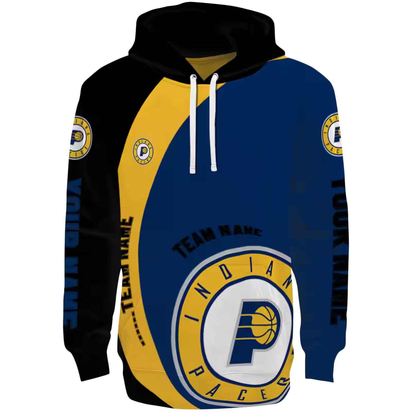 Customized Indiana Pacers Minimalist Design Blue Black Hoodie