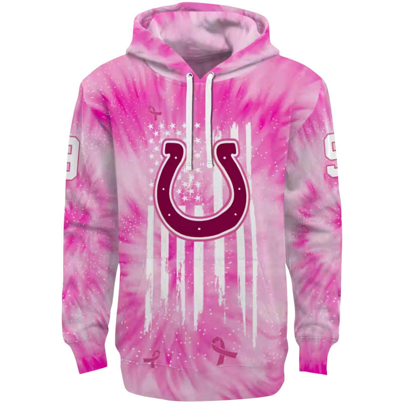 Customized Indianapolis Colts Cancer Support Pink Hoodie